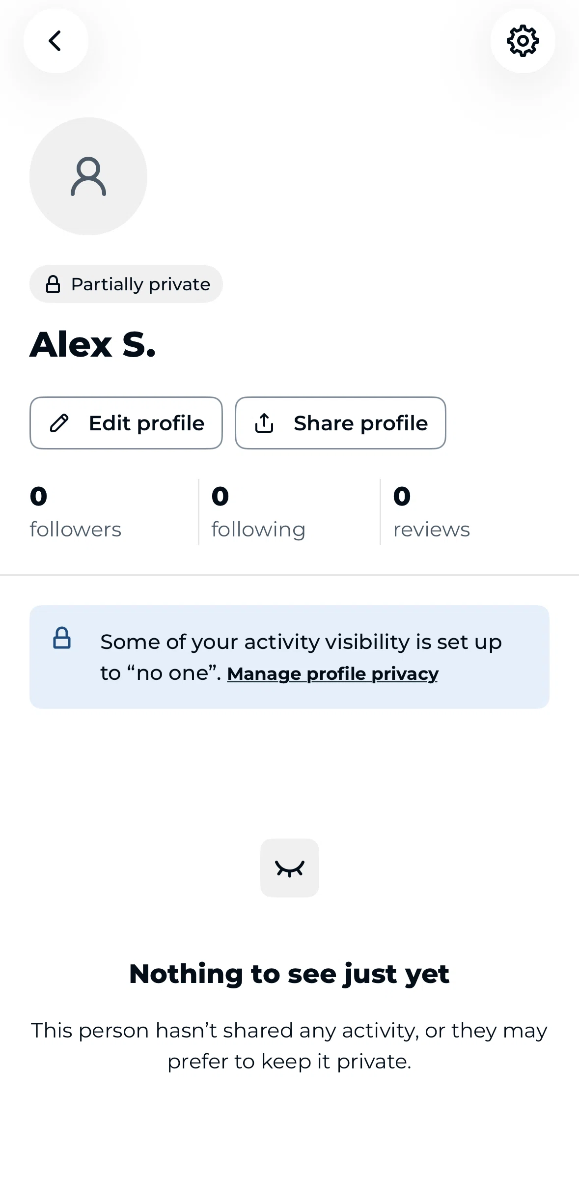 TheFork Screen screen in the Editing profile flow