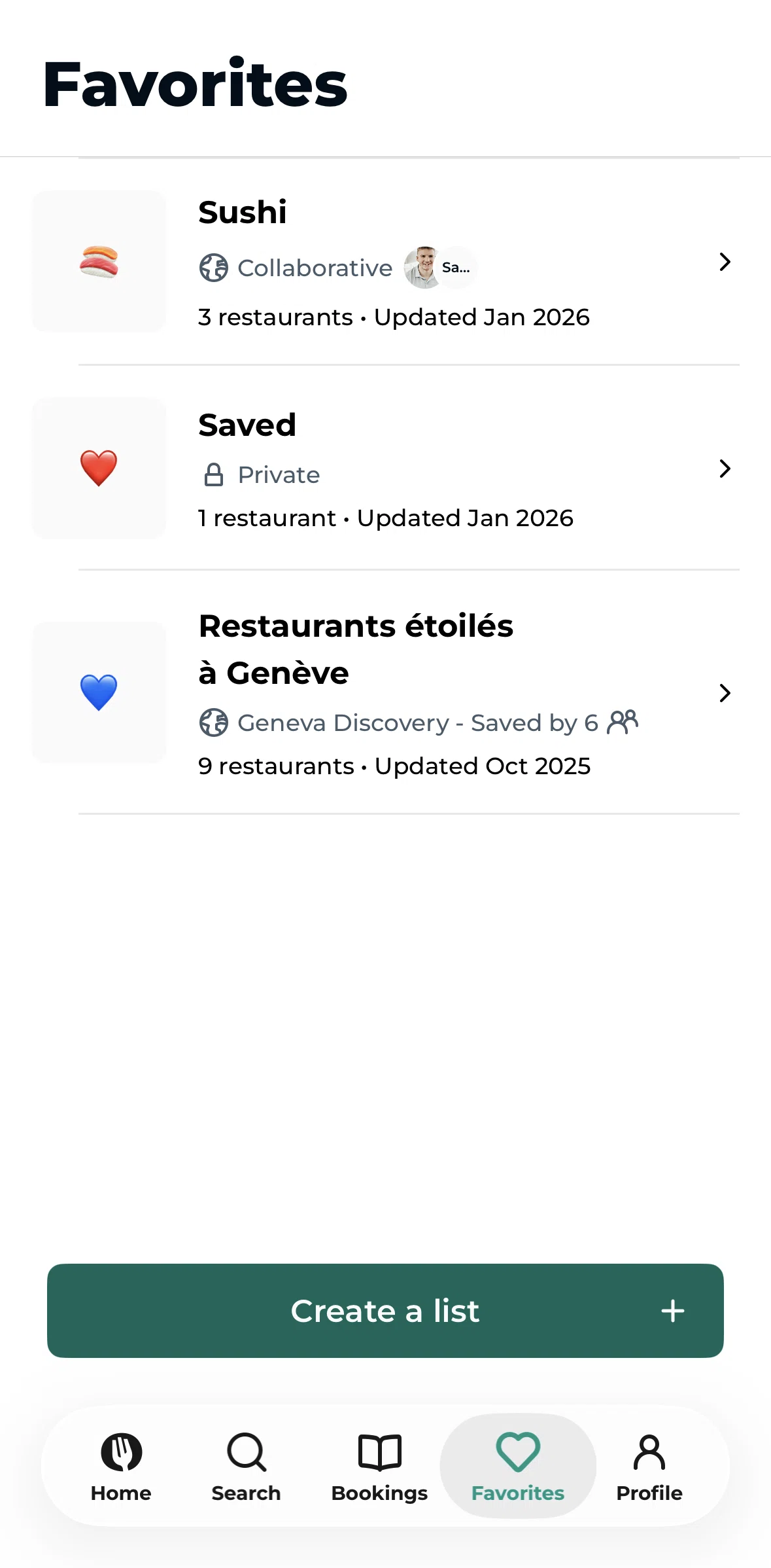 TheFork Screen screen in the List detail flow