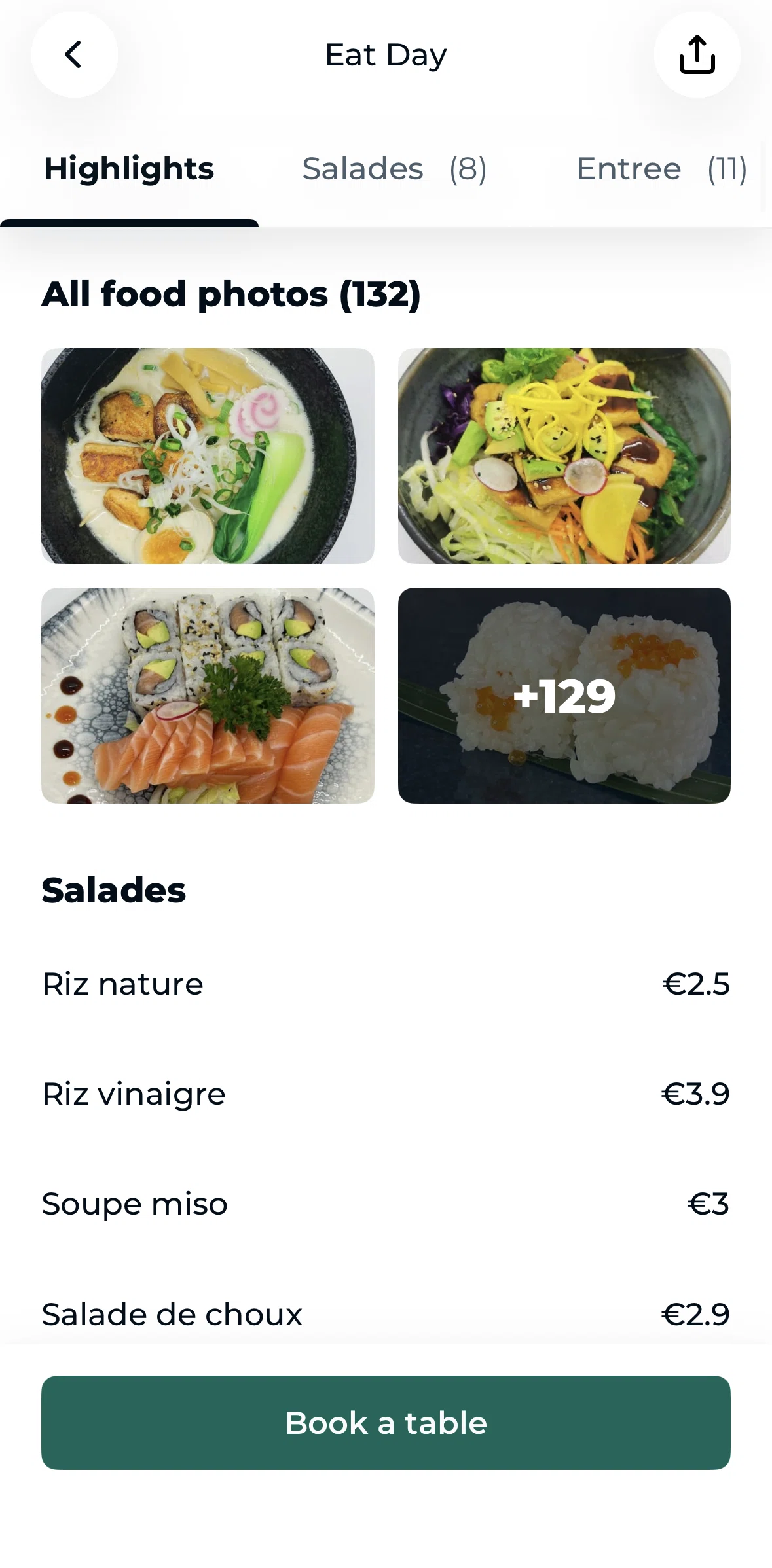 TheFork Screen screen in the Photos flow