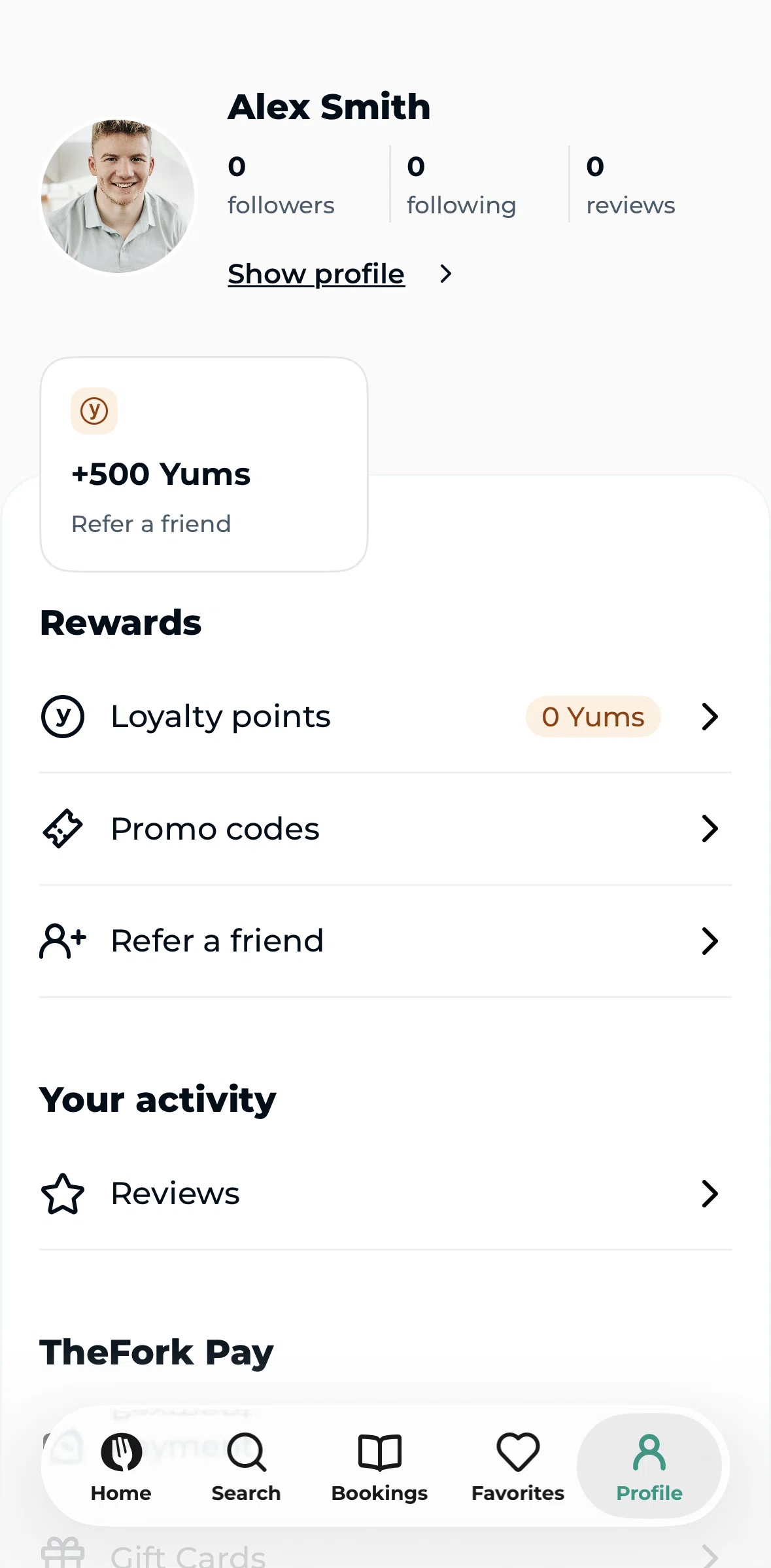 TheFork Screen screen in the Promo codes flow