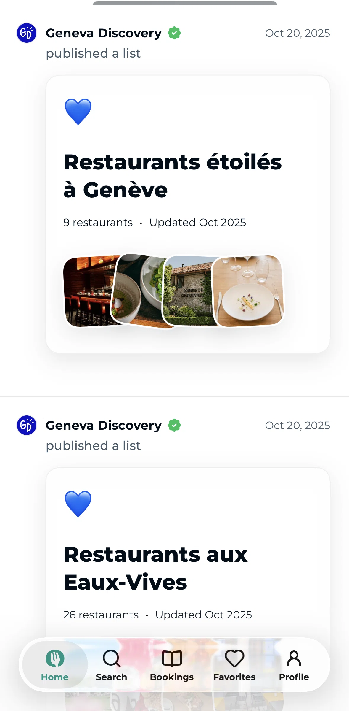 TheFork Screen screen in the Saving a list flow