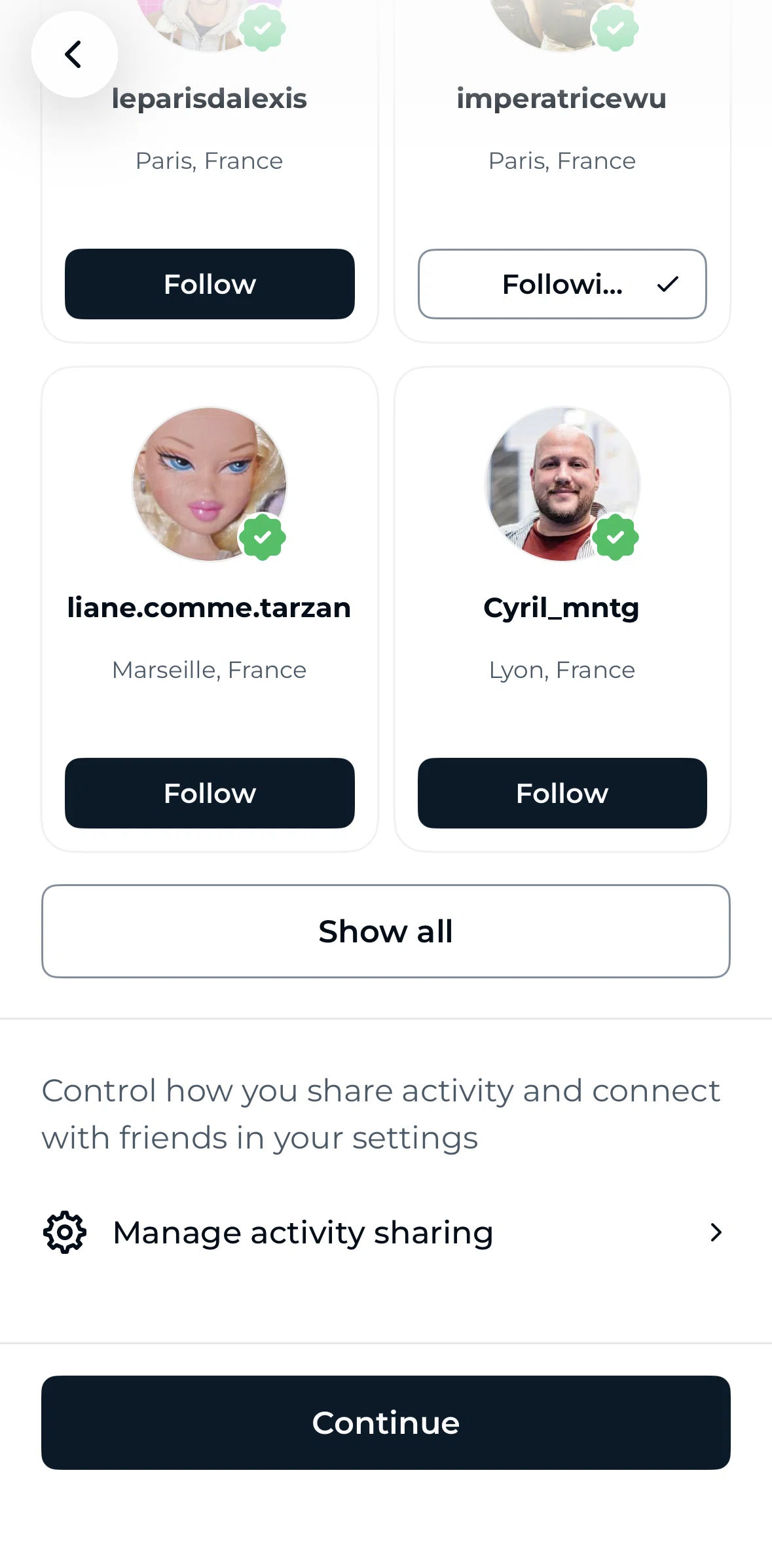 TheFork Screen screen in the Top voices flow