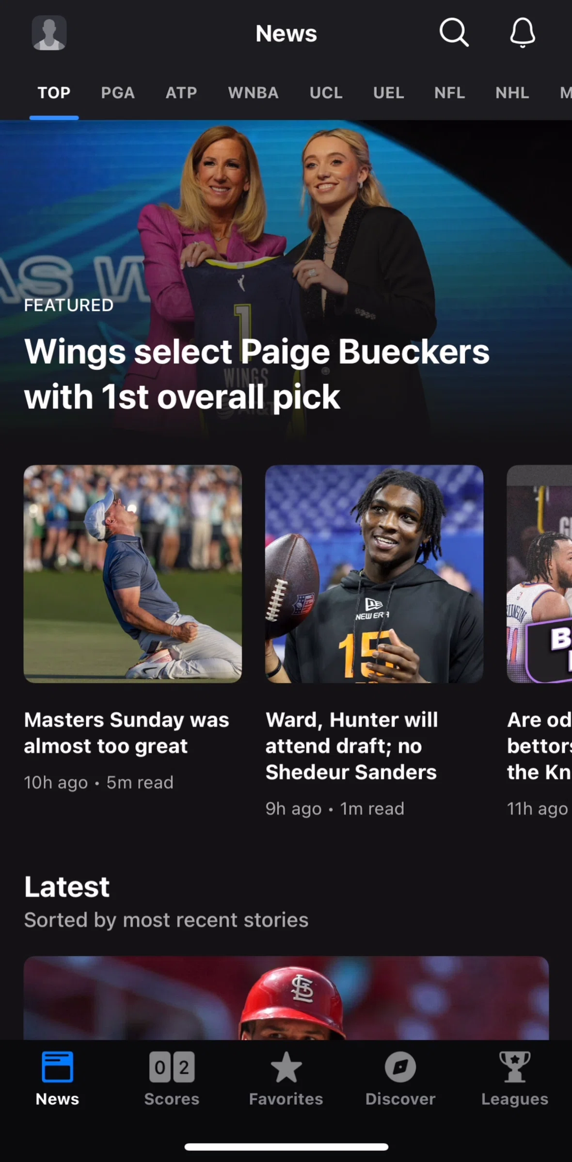 theScore Screen screen in the Discover flow