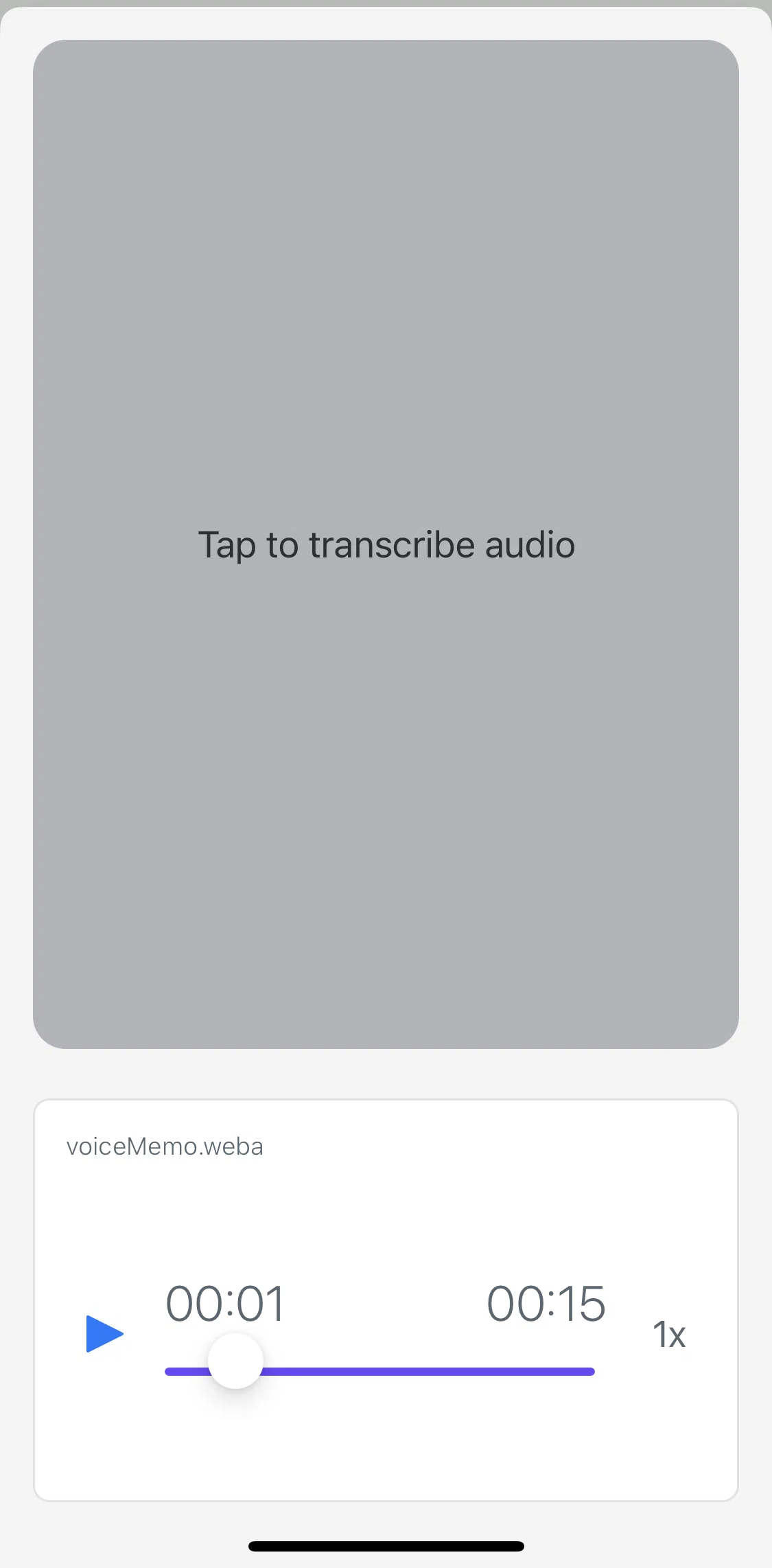 Threads Screen screen in the Transcribing an audio note flow