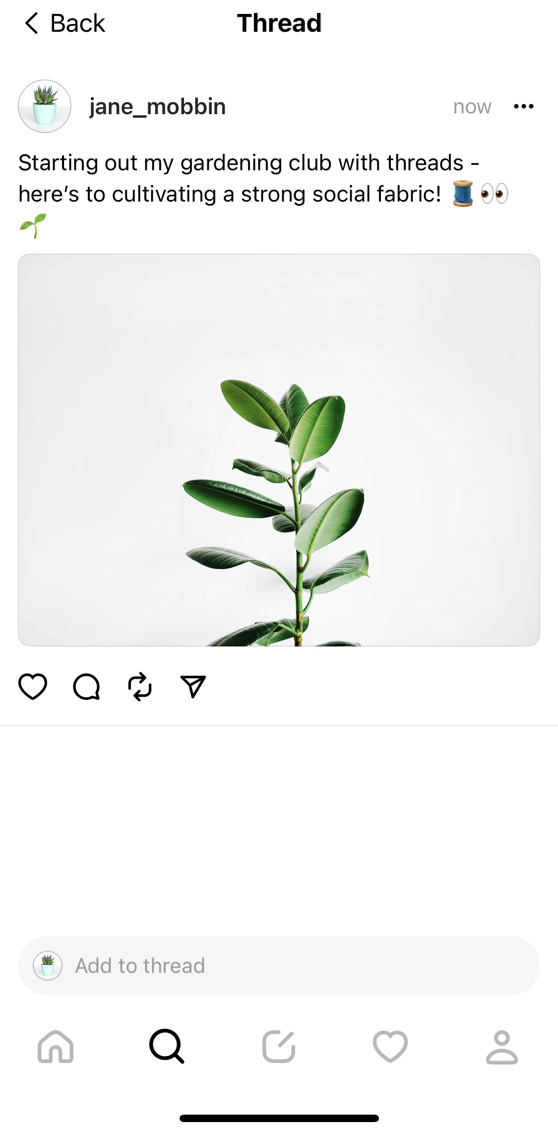 Threads Screen screen in the Changing reply settings flow