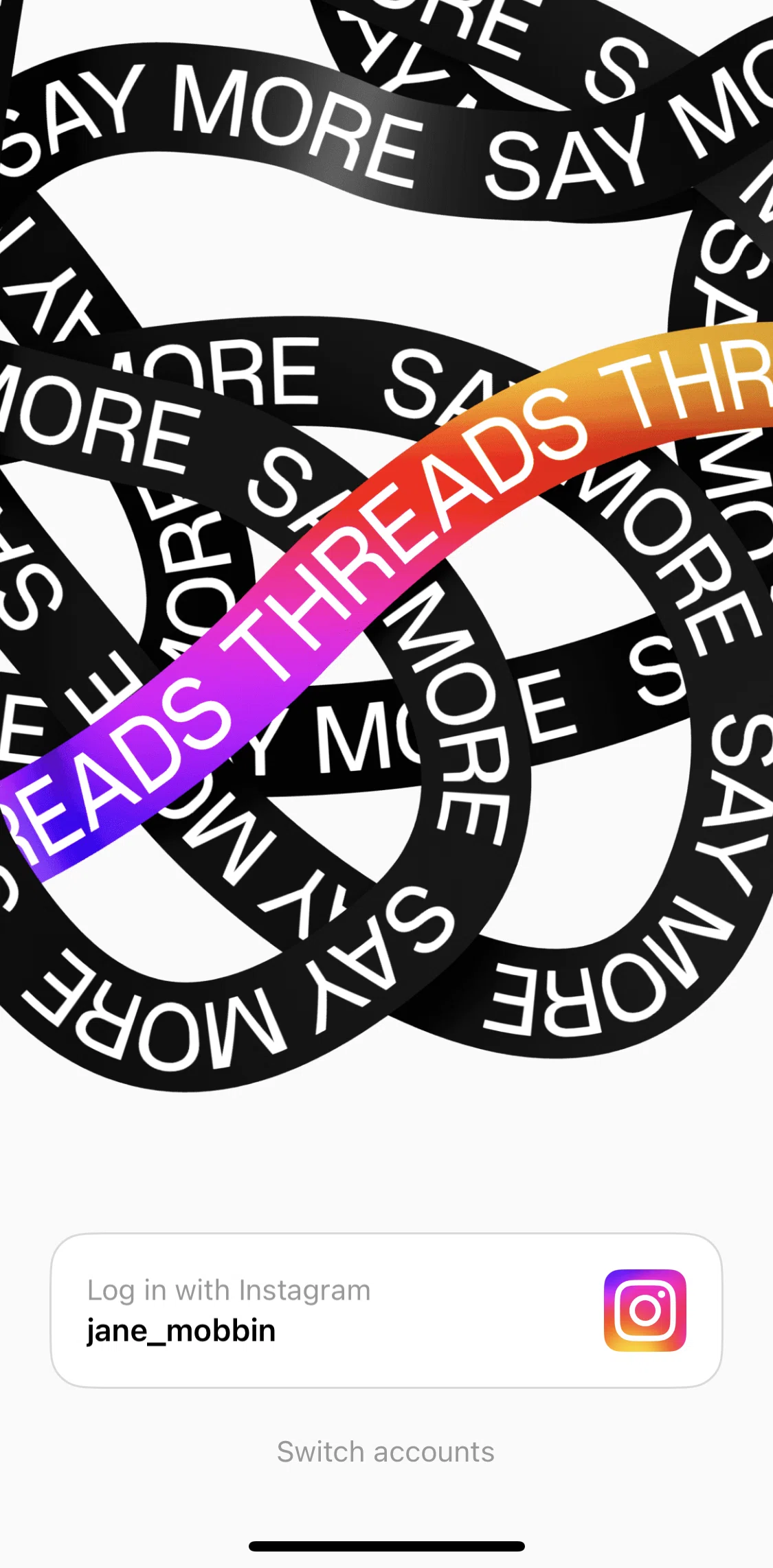 Threads Screen screen in the Logging in flow