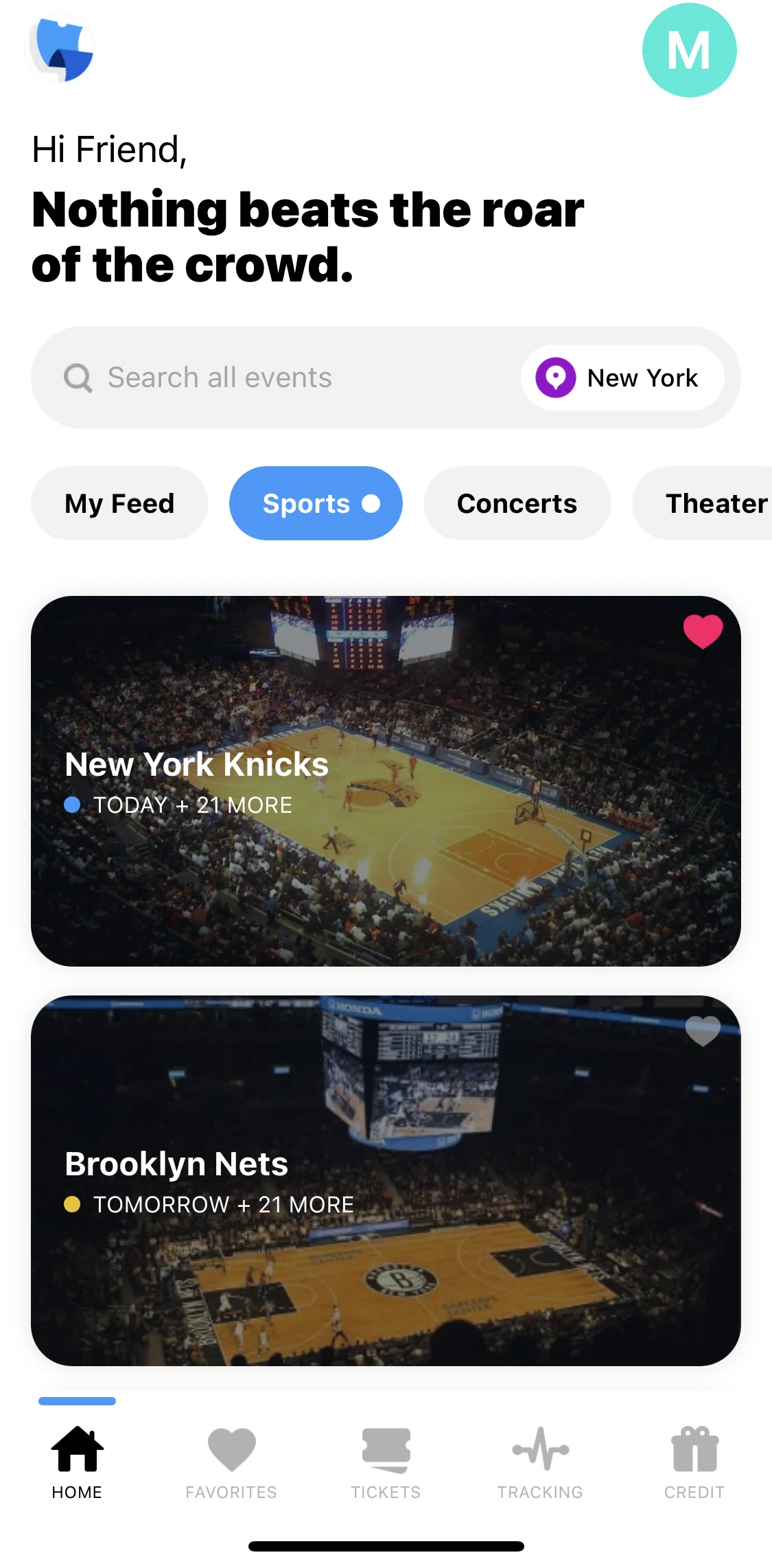 TickPick Screen screen in the Sports flow