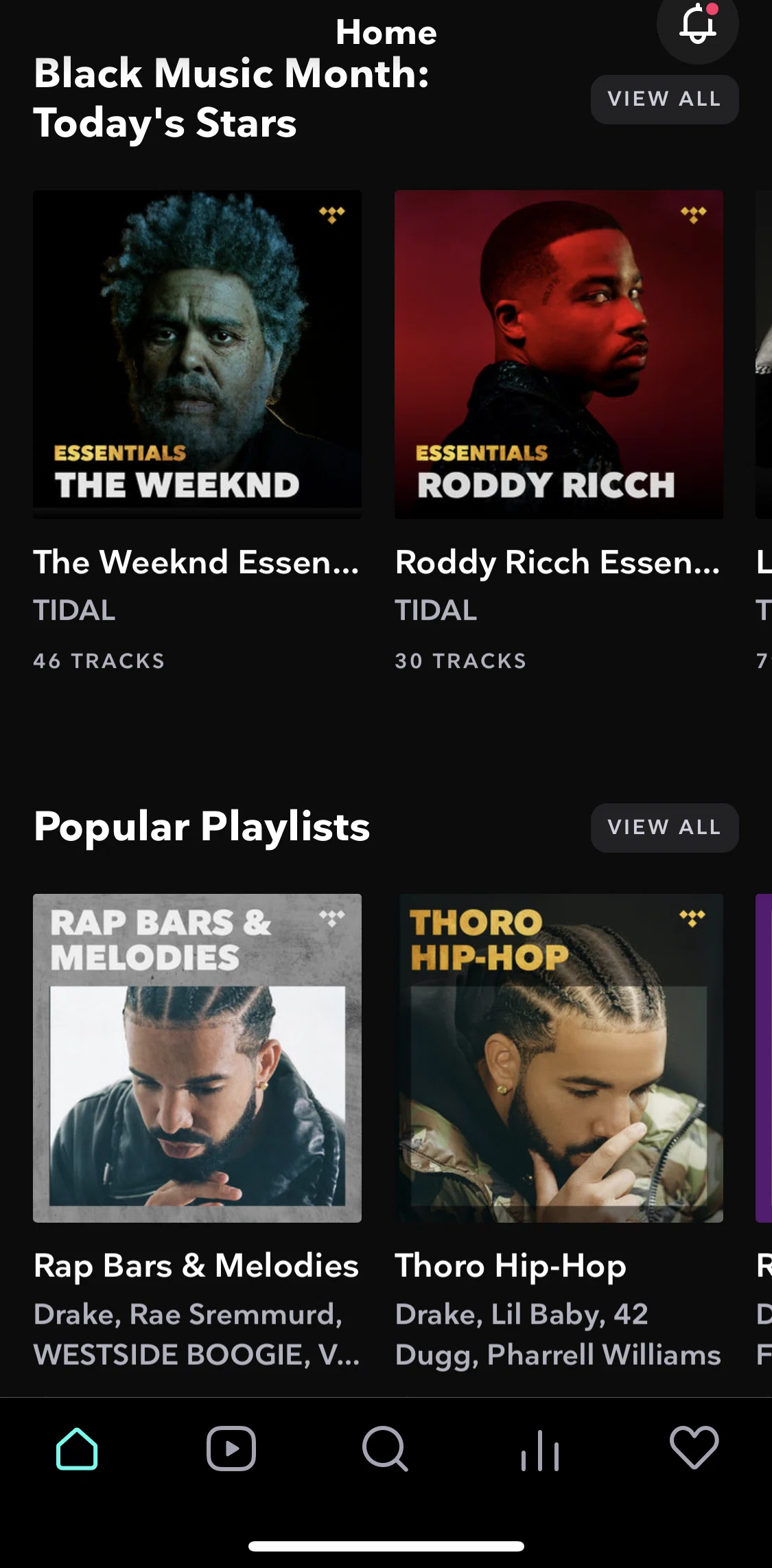 TIDAL Screen screen in the Playlist detail flow