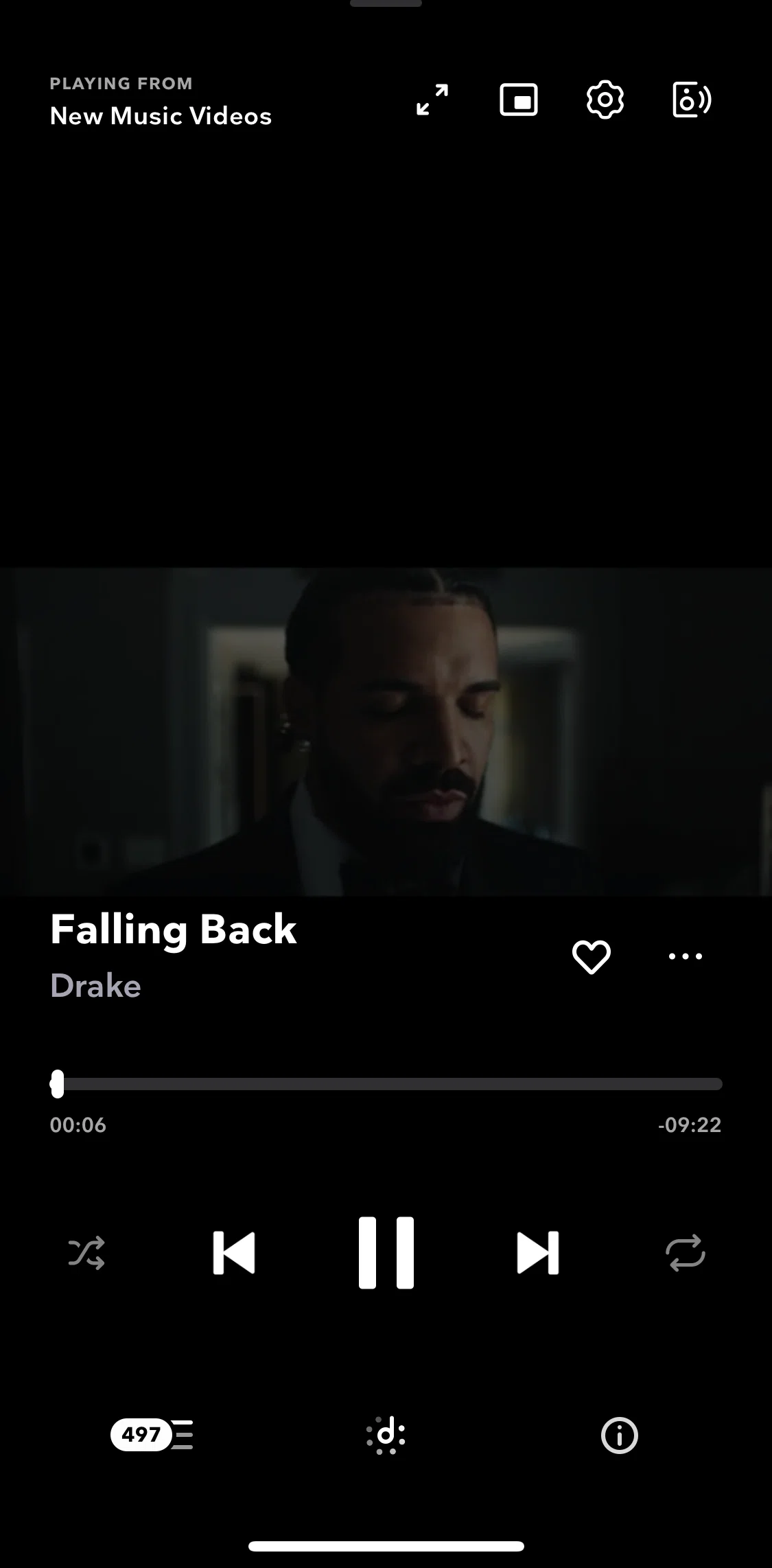 TIDAL Screen screen in the Video action options flow