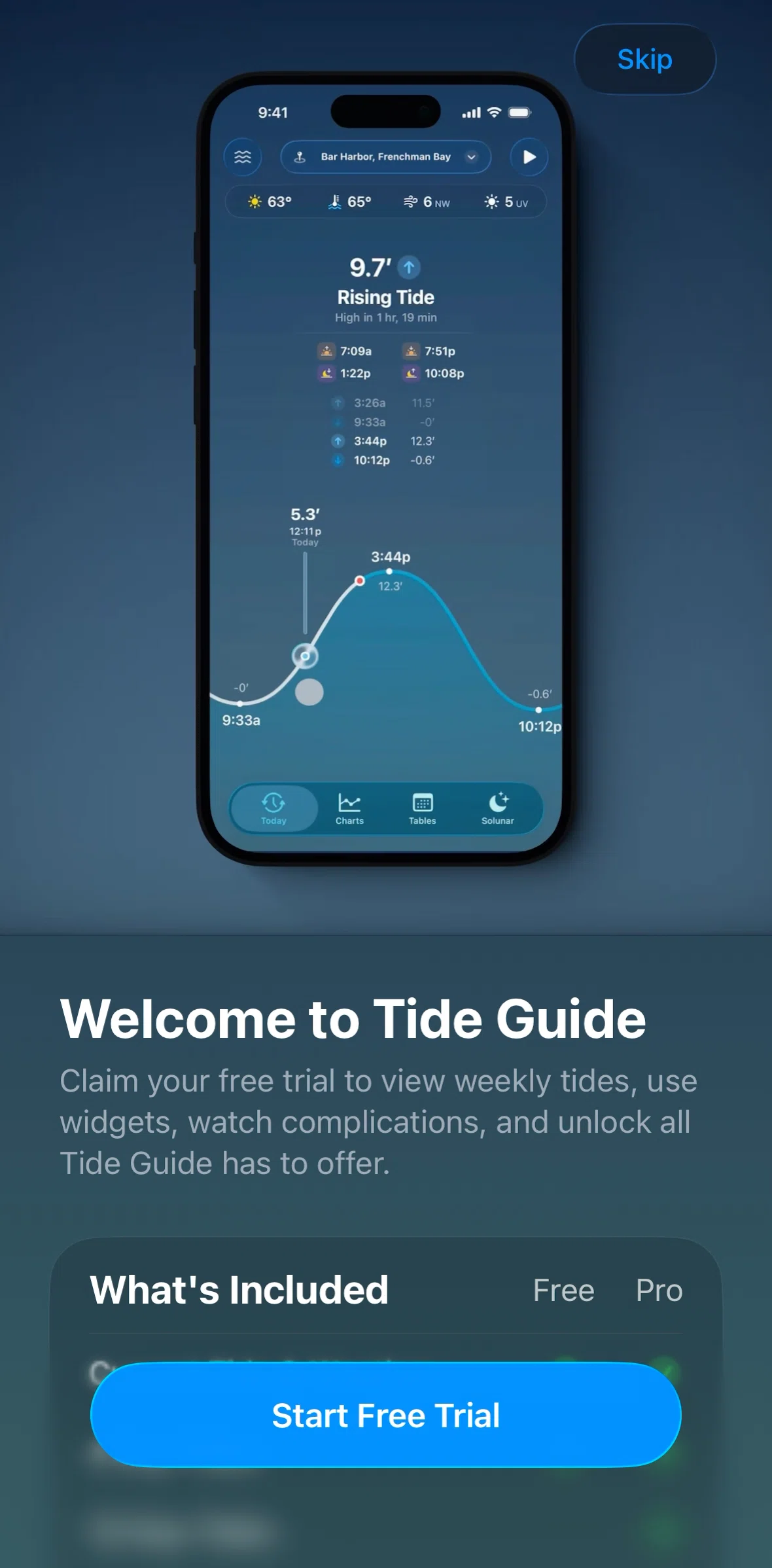 Tide Guide Screen screen in the Onboarding flow
