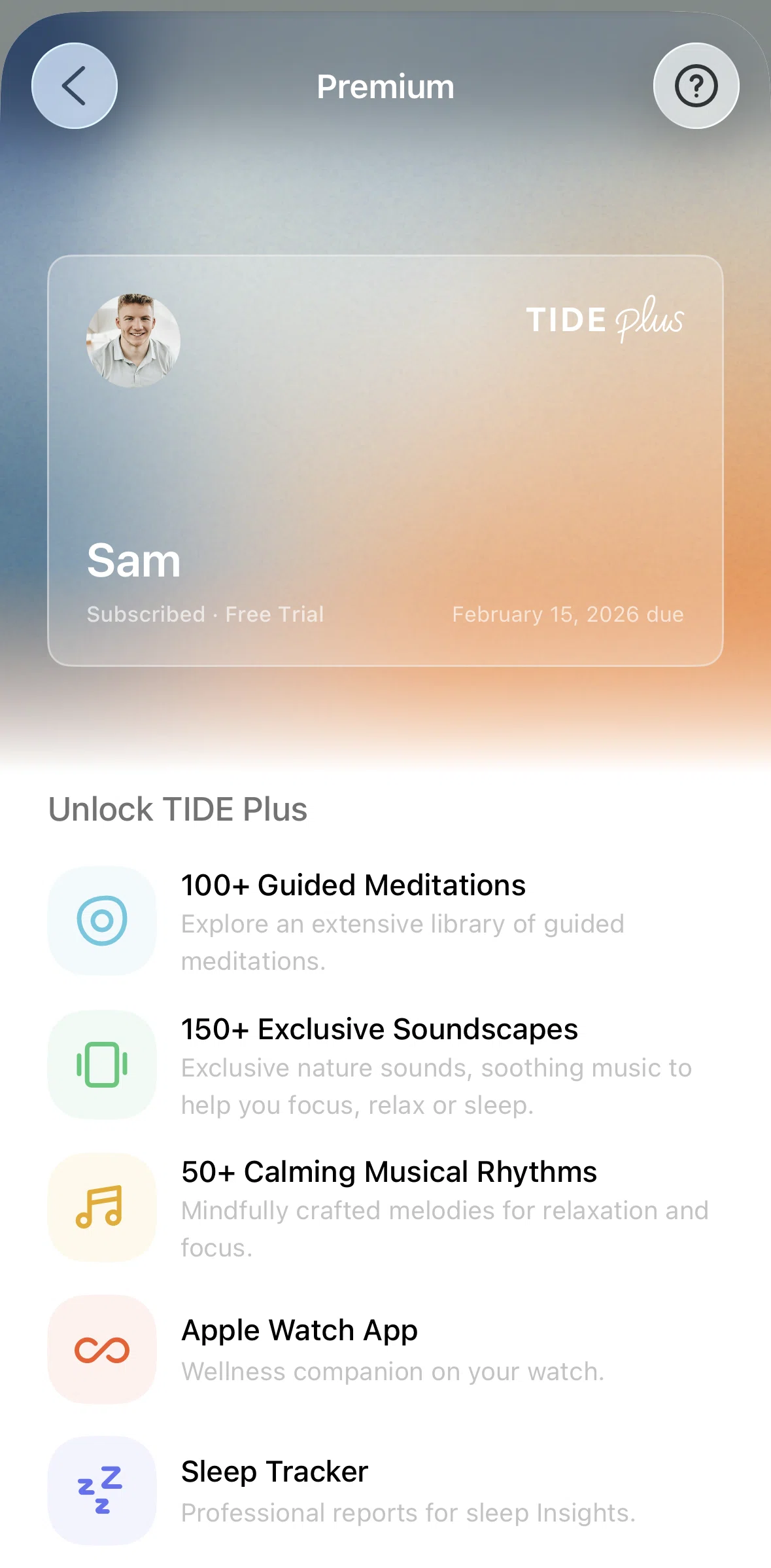 TIDE Screen screen in the FAQ flow