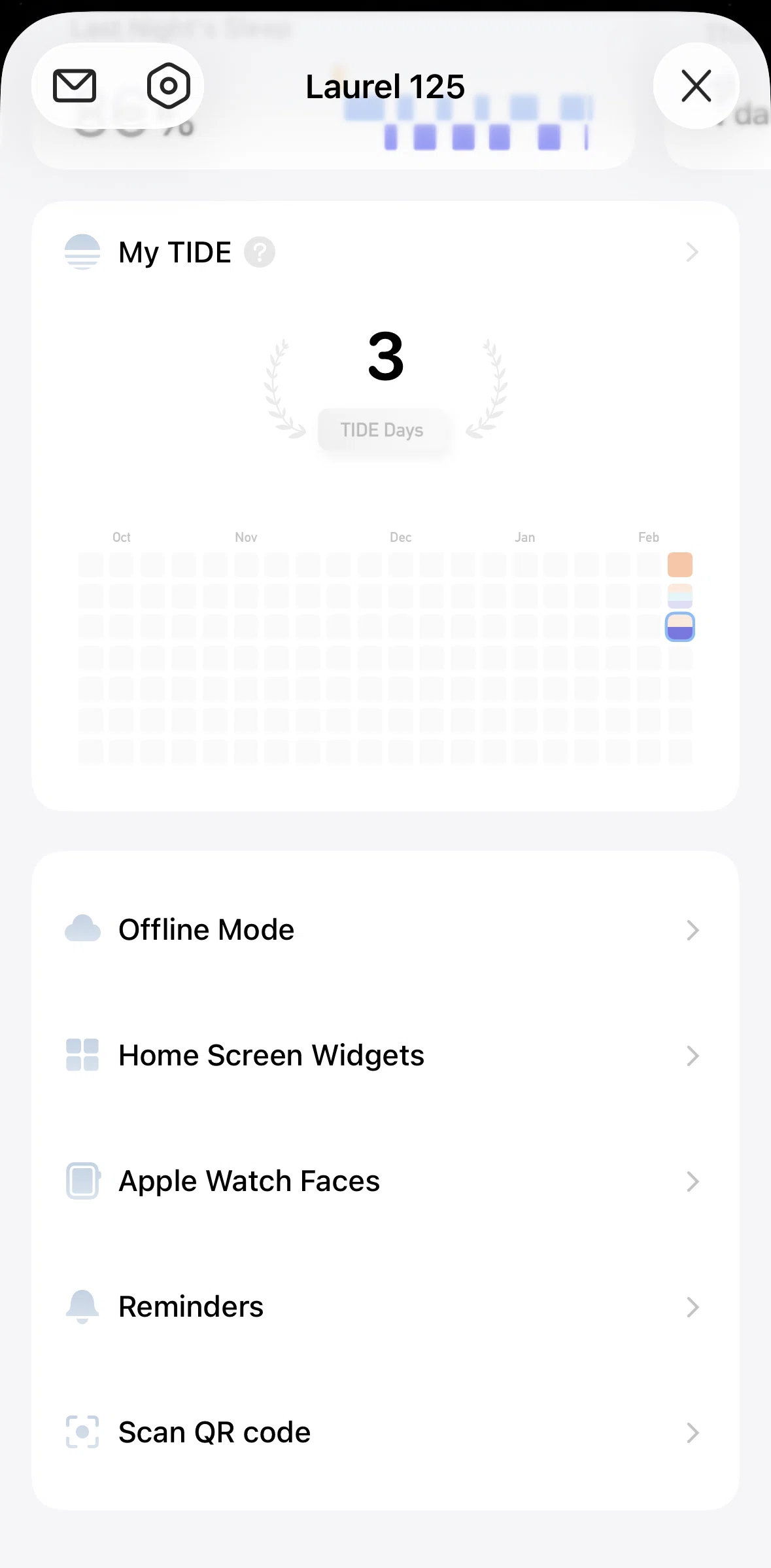 TIDE Screen screen in the Offline mode flow