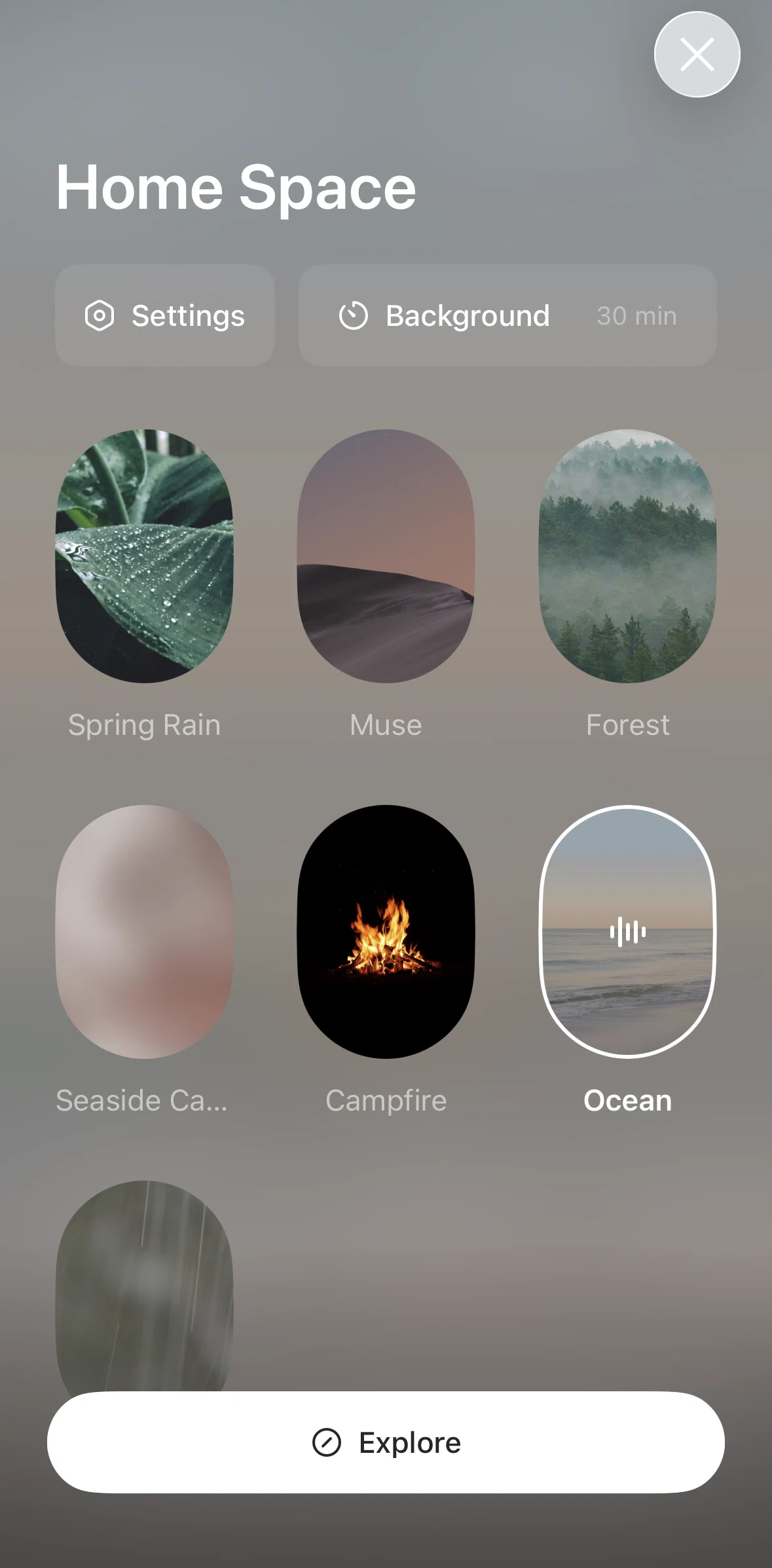 TIDE Screen screen in the Setting background timer flow