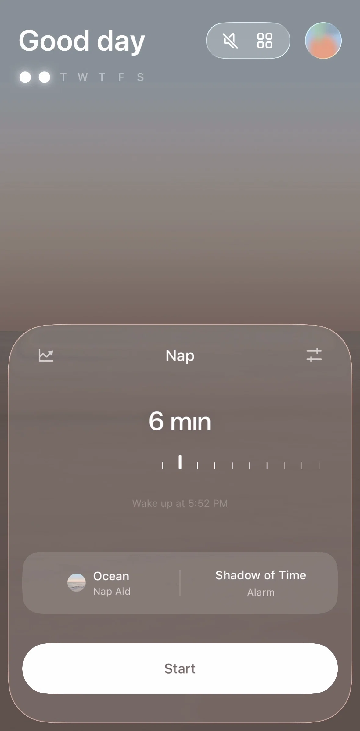 TIDE Screen screen in the Sleep data flow