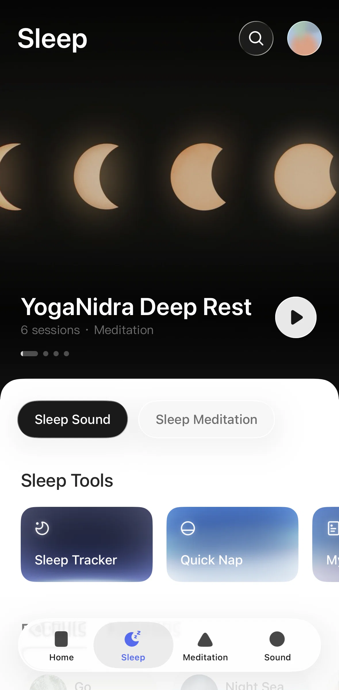 TIDE Screen screen in the Starting sleep tracker flow
