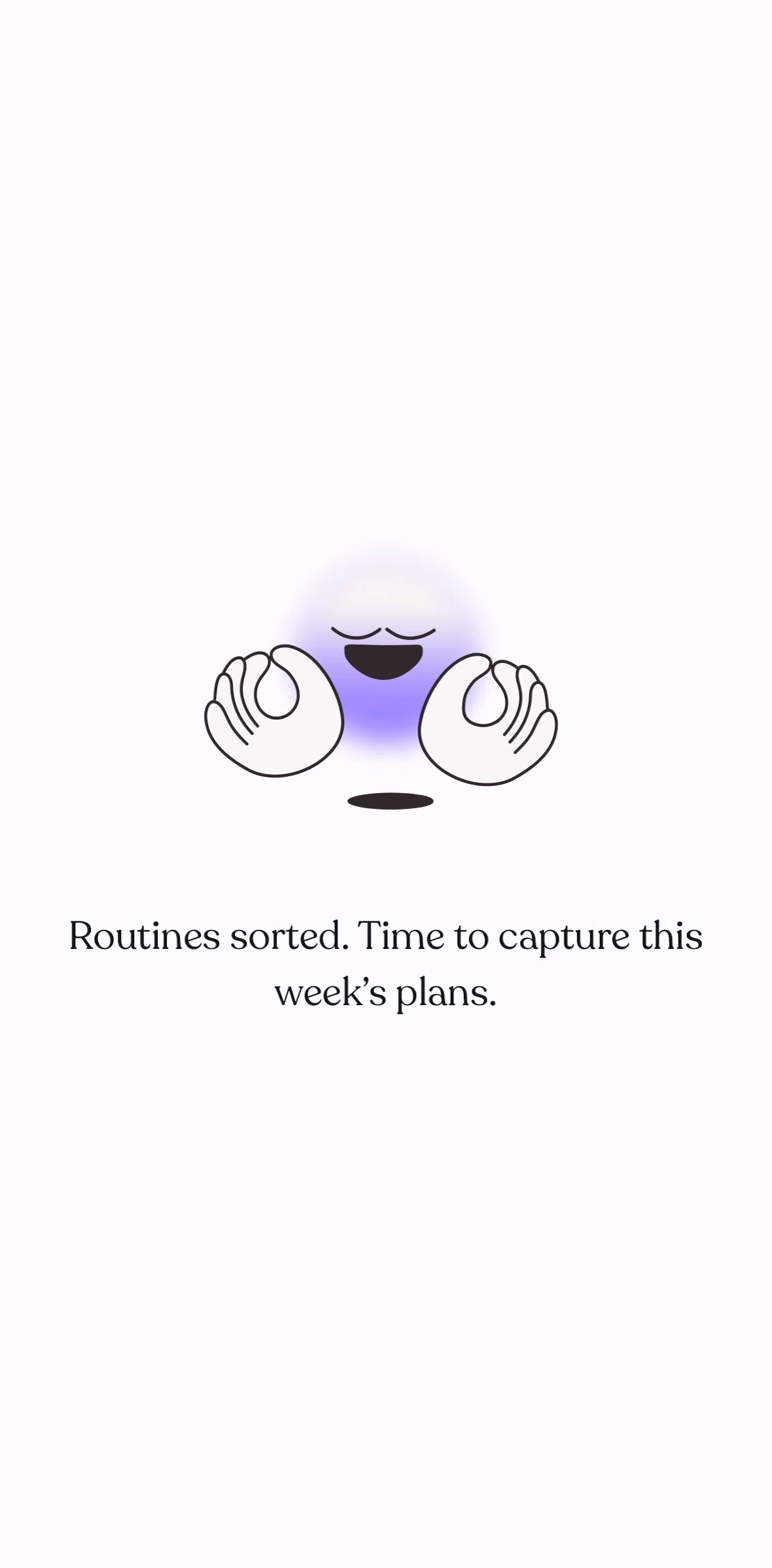 Tiimo Screen screen in the Adding week's plan flow