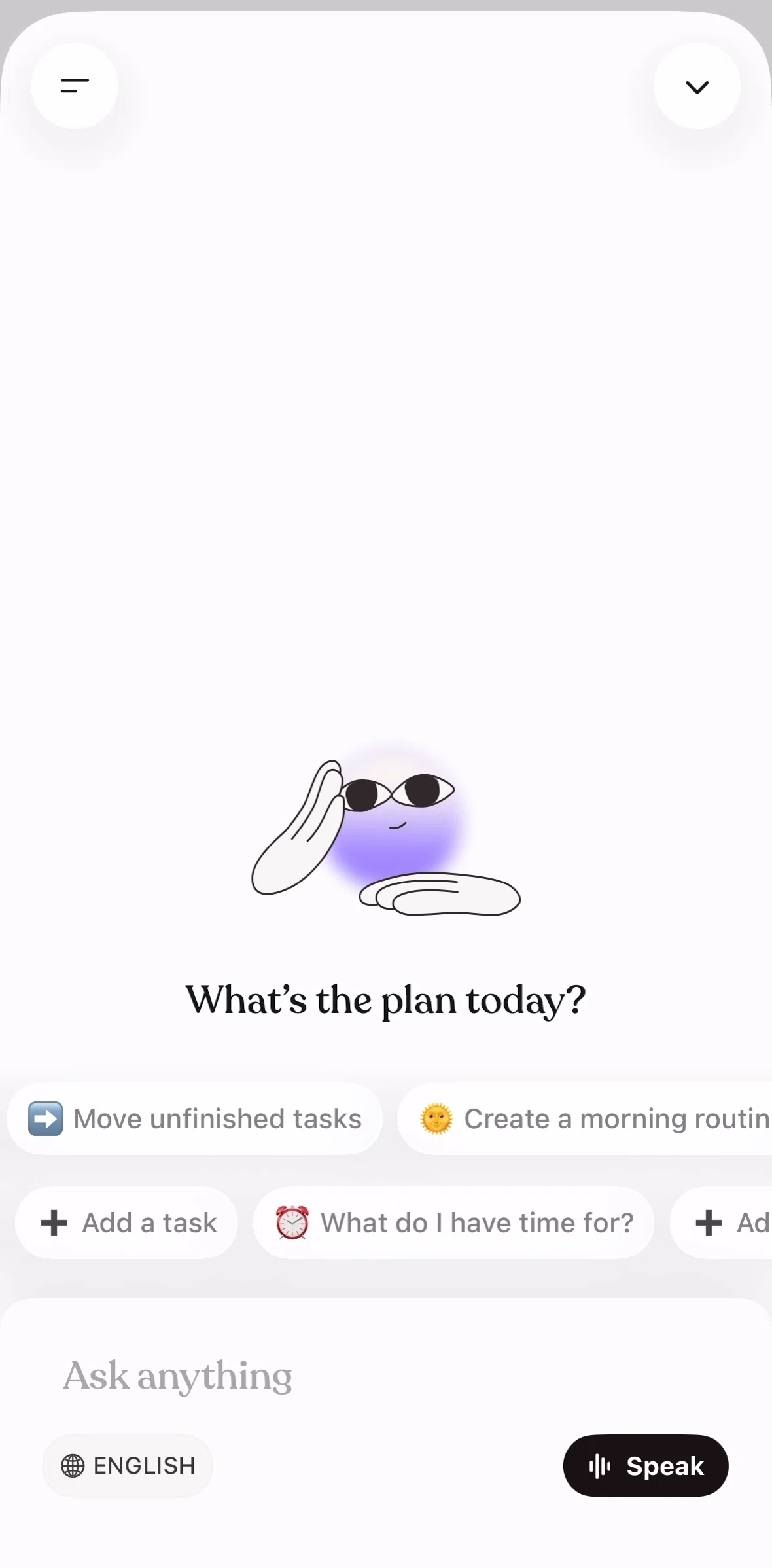 Tiimo Screen screen in the Chatting with AI (audio input) flow