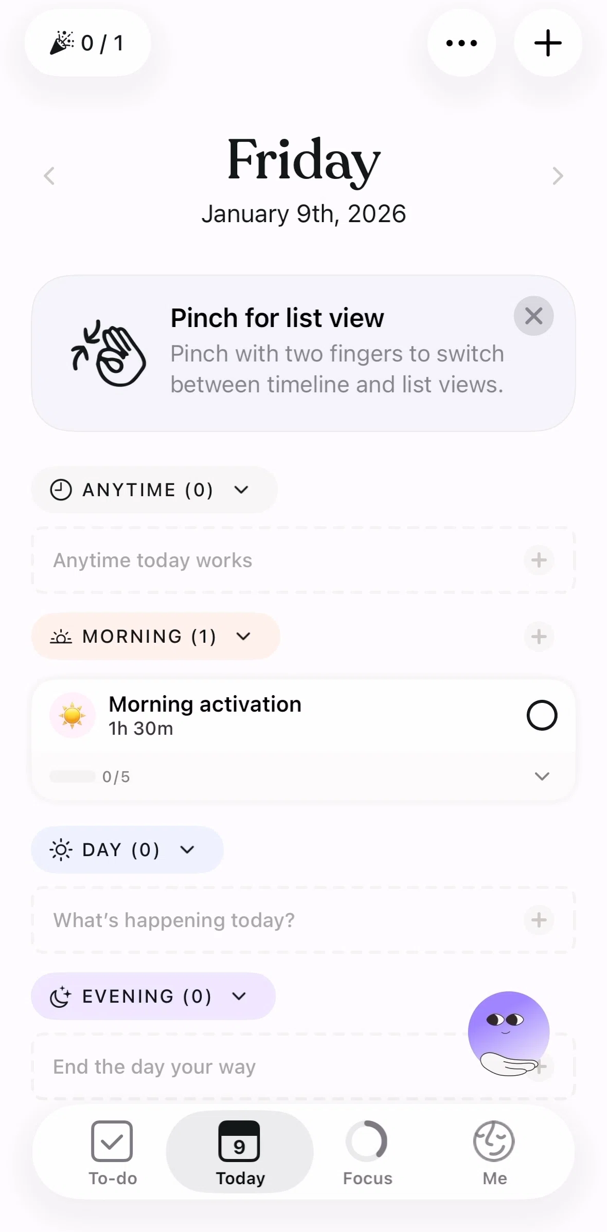 Tiimo Screen screen in the Chatting with AI flow