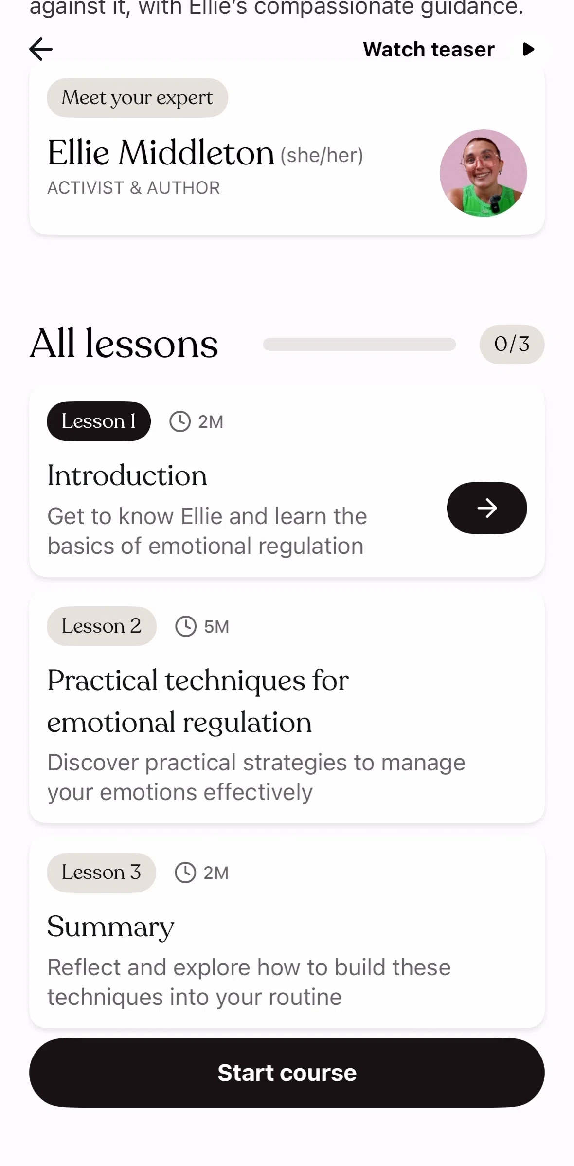 Tiimo Screen screen in the Completing a course flow
