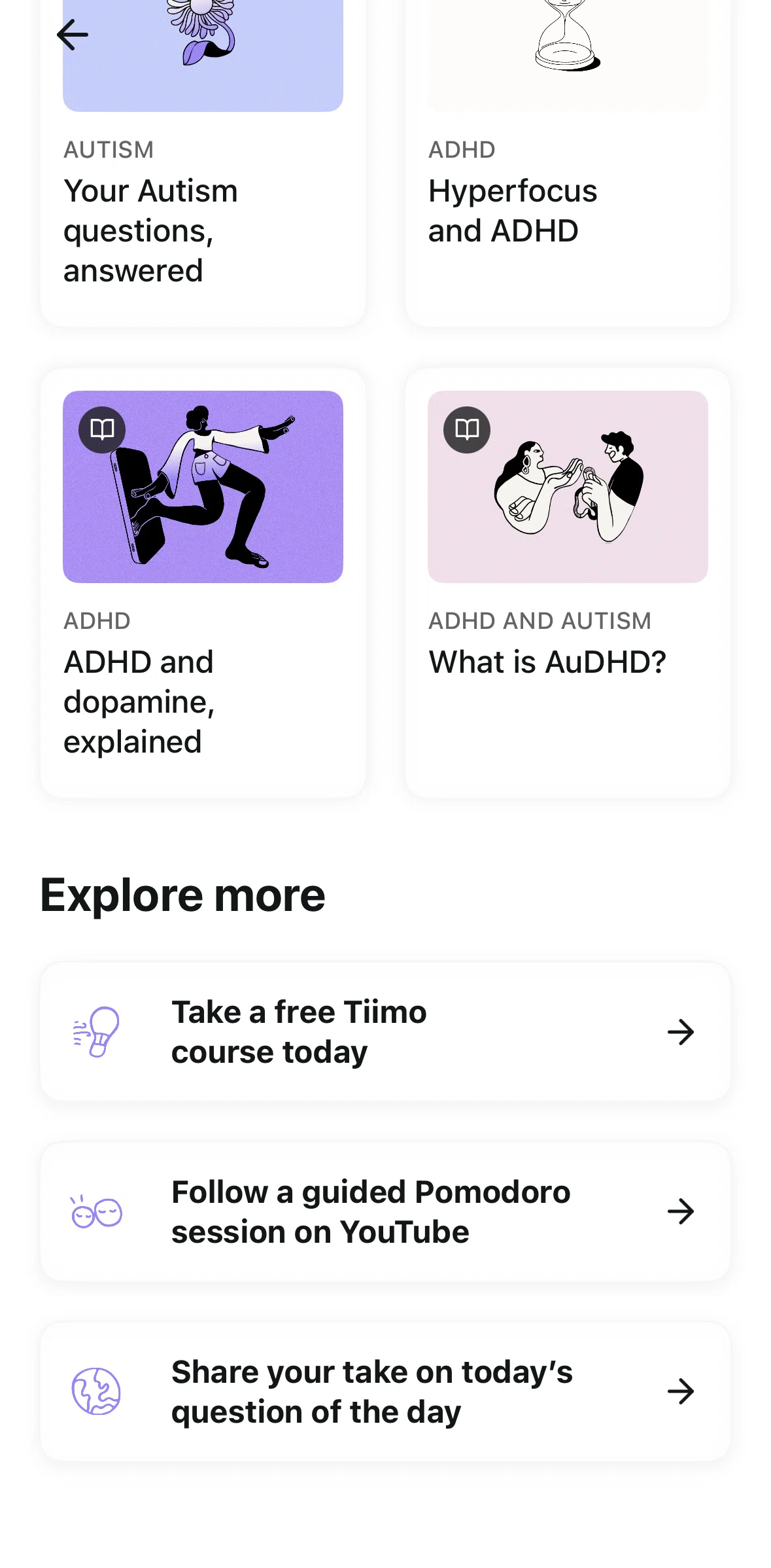Tiimo Screen screen in the Previous questions flow