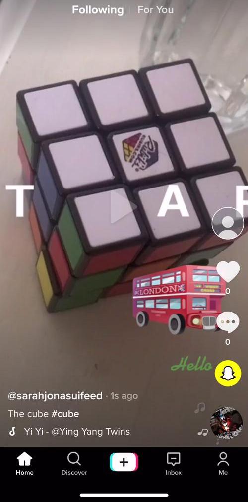 Tiktok Home feed screen in the Discovering Content flow