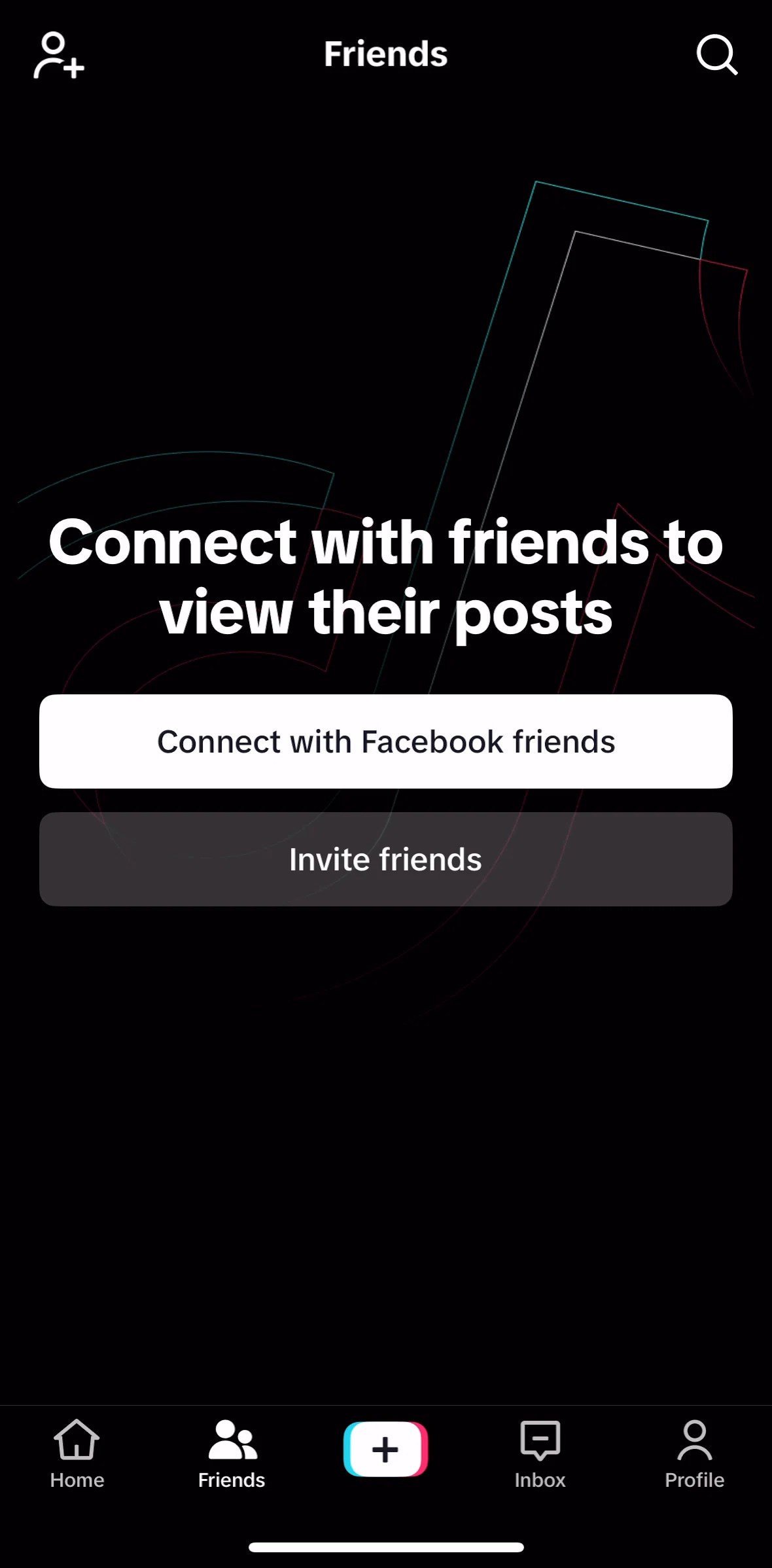 Tiktok Screen 1 screen in the Inviting a friend flow