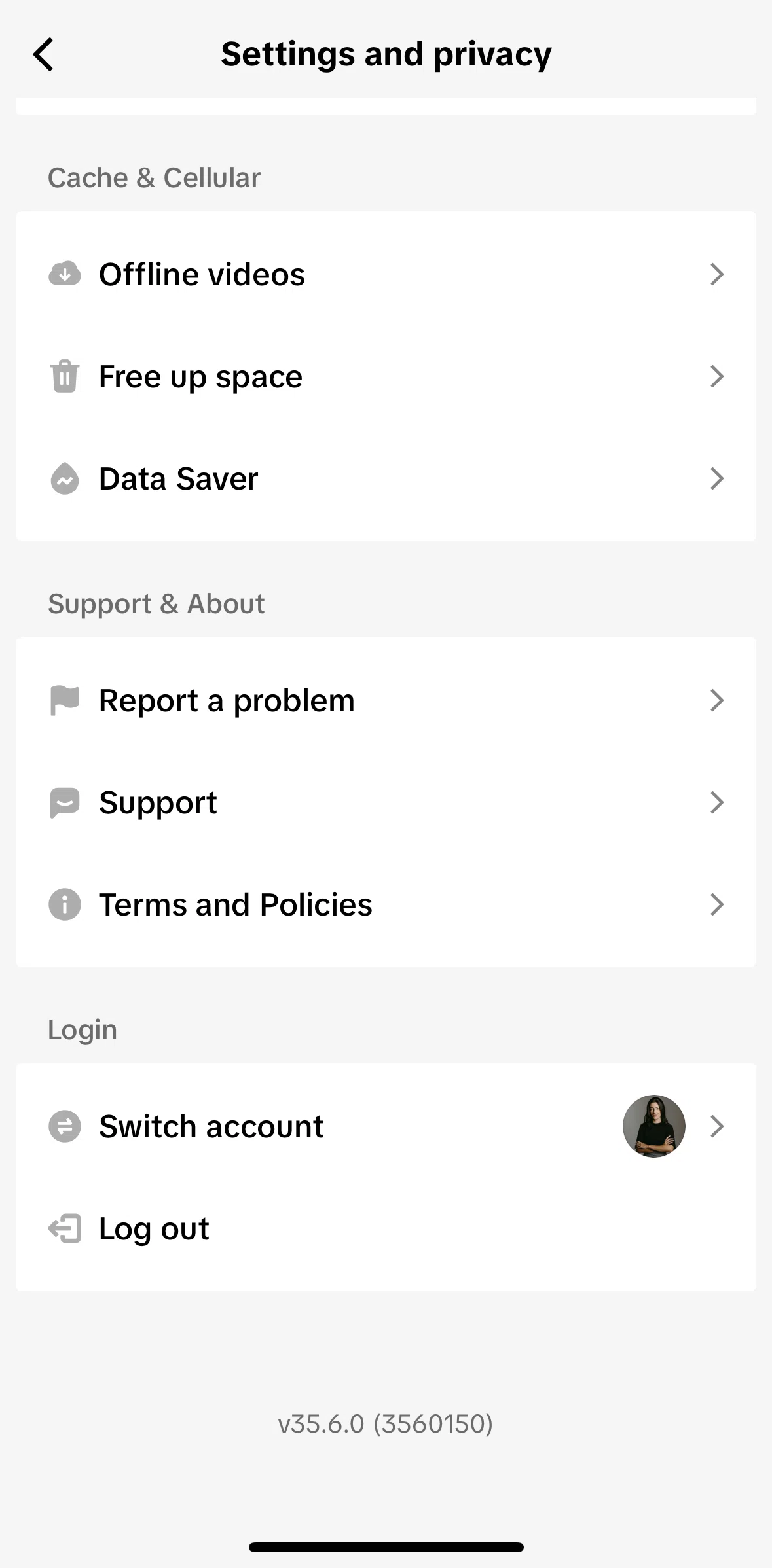 Tiktok Screen 1 screen in the Logging out flow