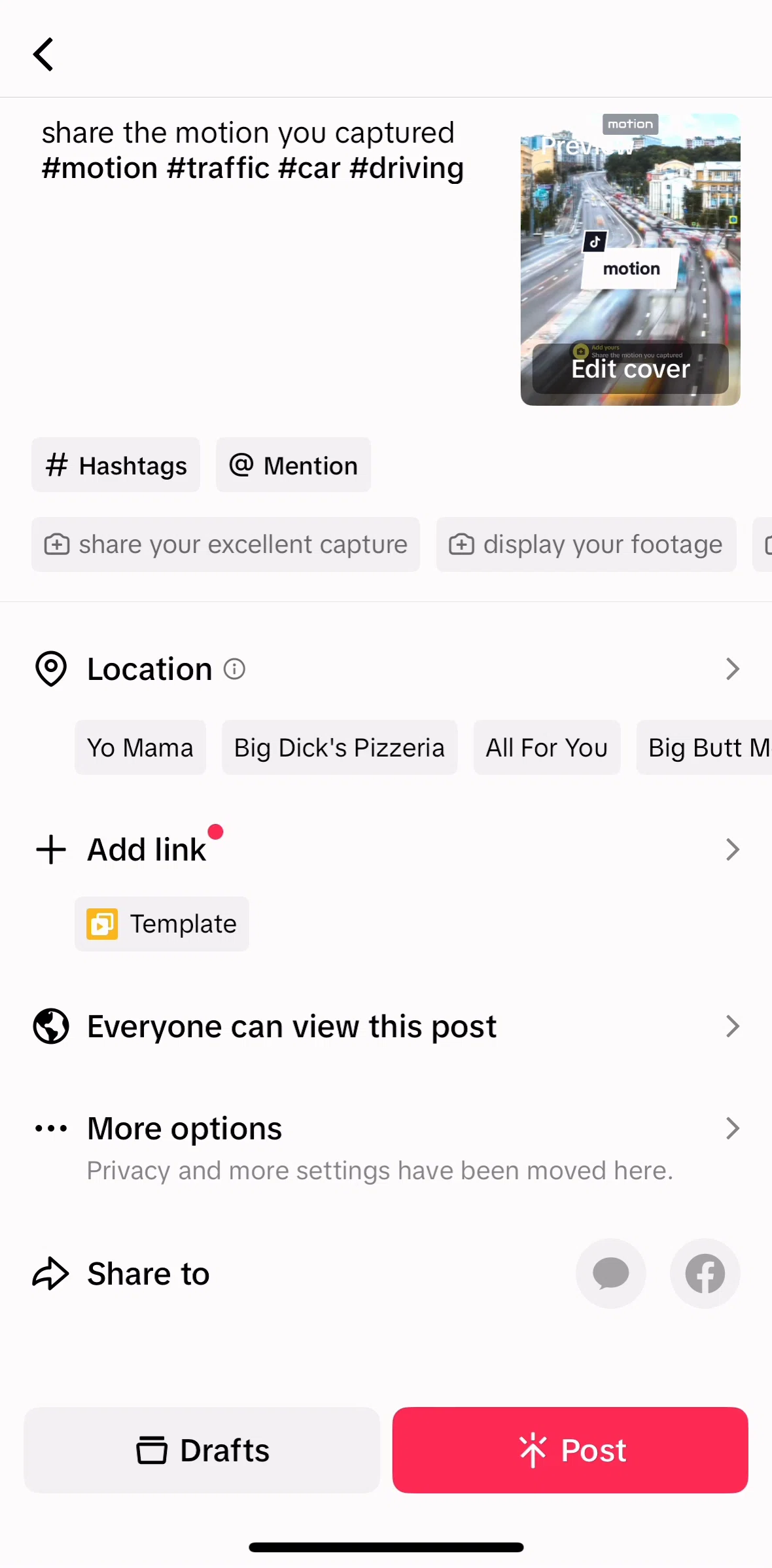 Tiktok Screen 1 screen in the More options flow