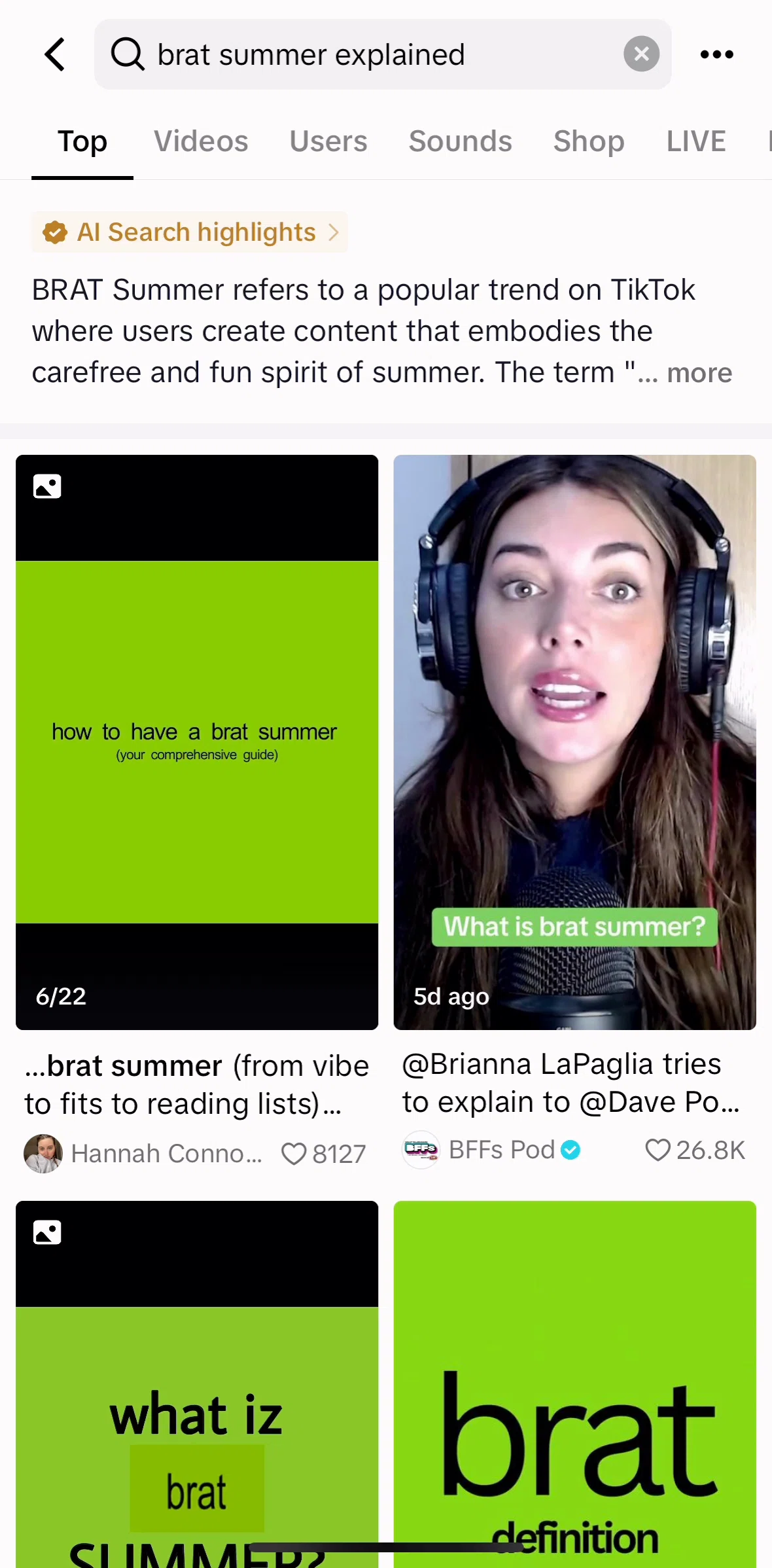 Tiktok Screen 1 screen in the More search results flow