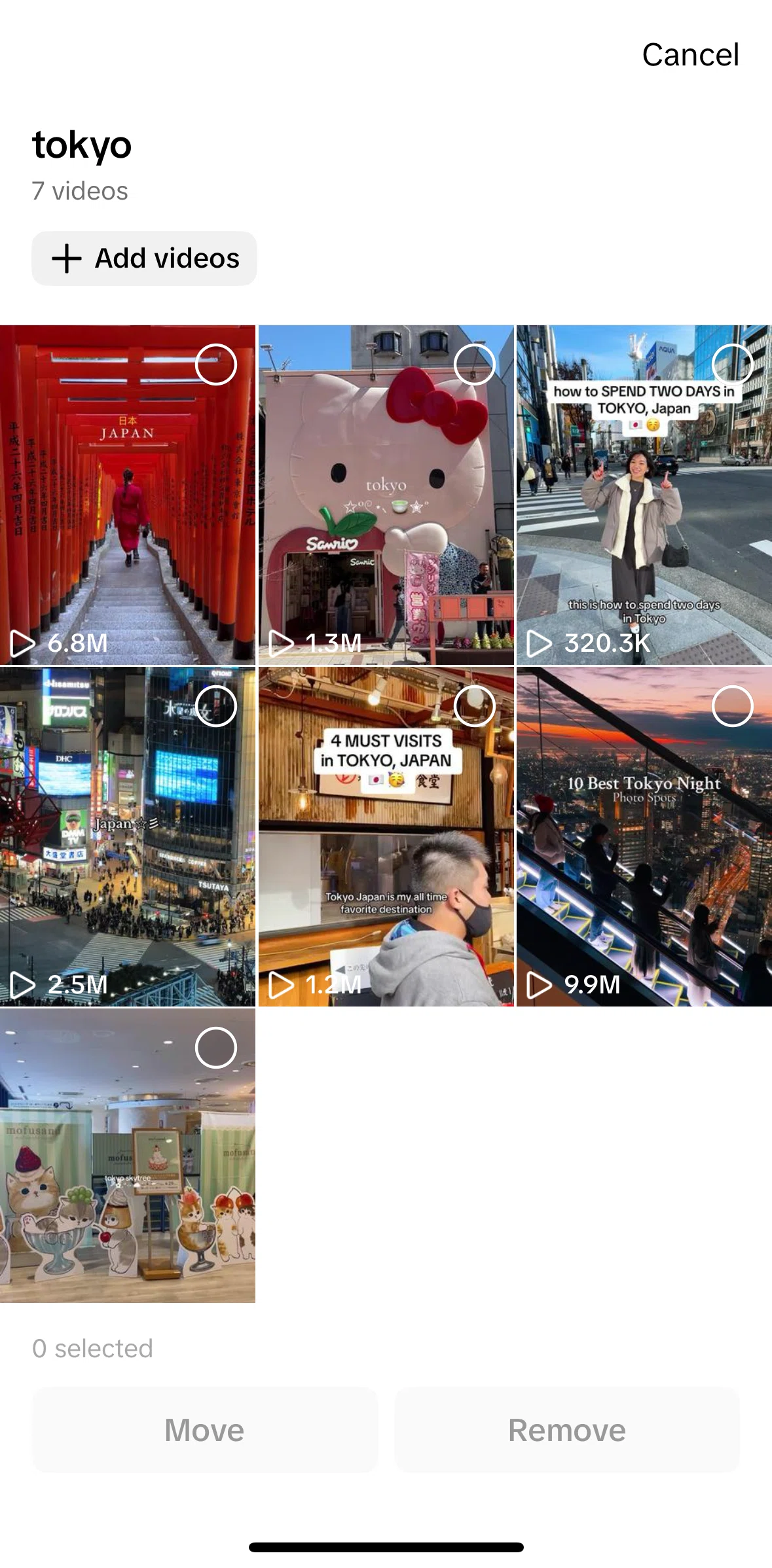 Tiktok Screen 1 screen in the Removing a video flow