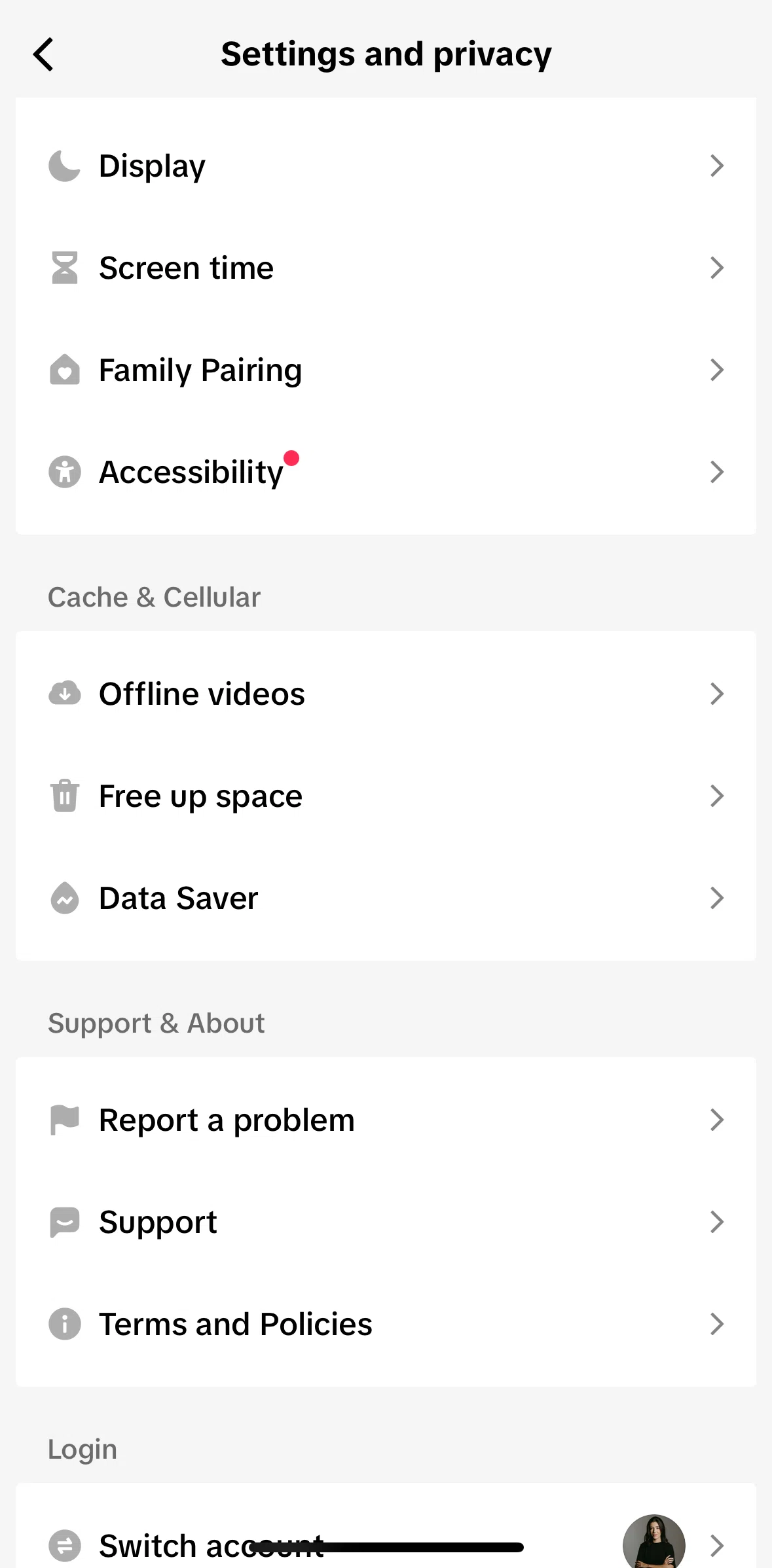 Tiktok Screen 1 screen in the Screen time flow