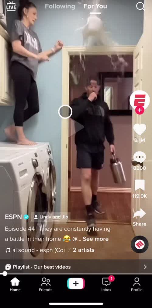 Tiktok Home screen in the Searching flow