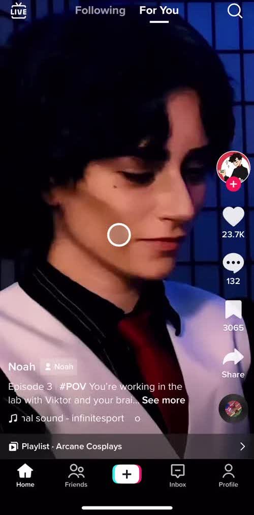 Tiktok Home screen in the Sending Messages flow