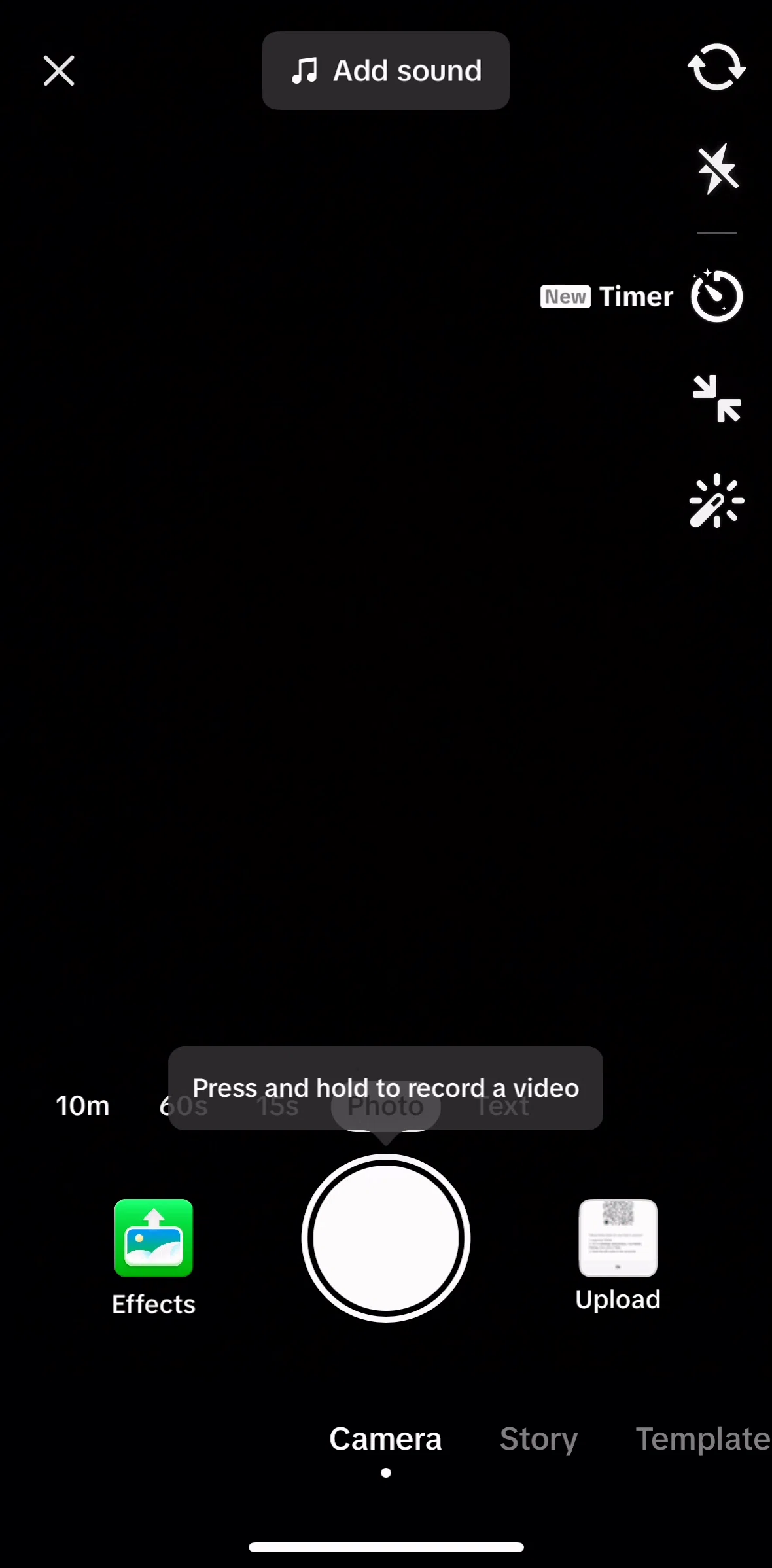 Tiktok Screen 1 screen in the Using a template flow