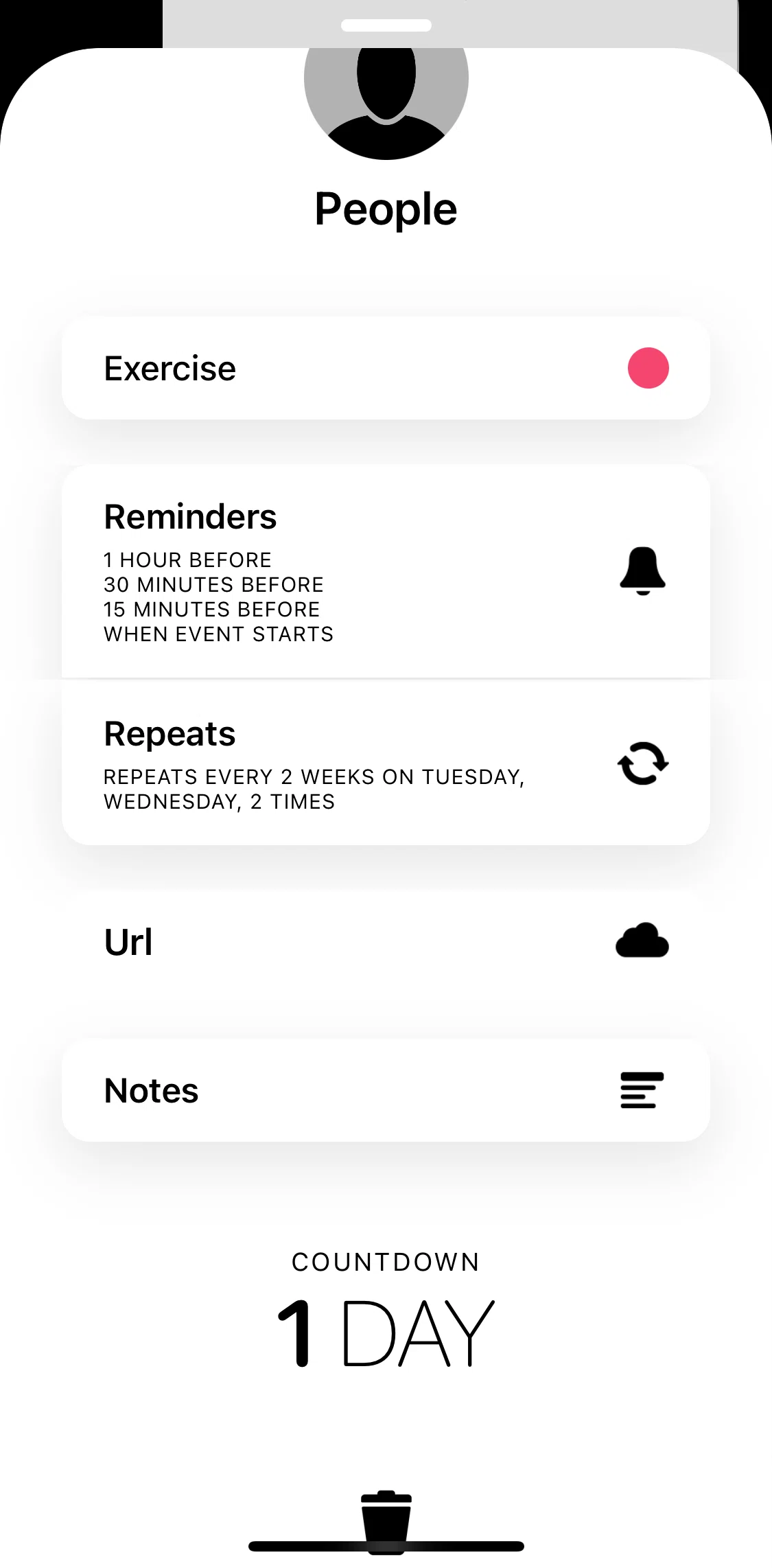 Timepage Screen screen in the Adding a note flow