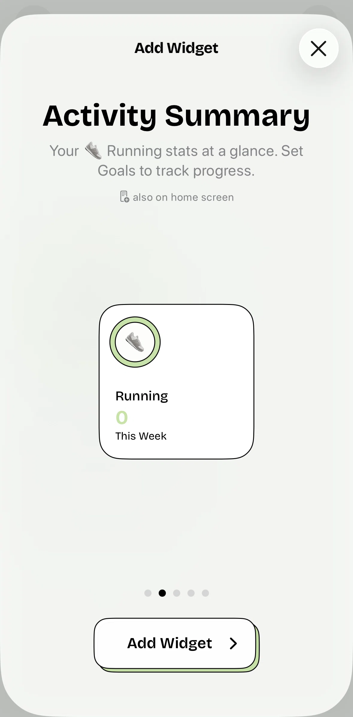 timespent Screen screen in the Adding an activity summary widget flow