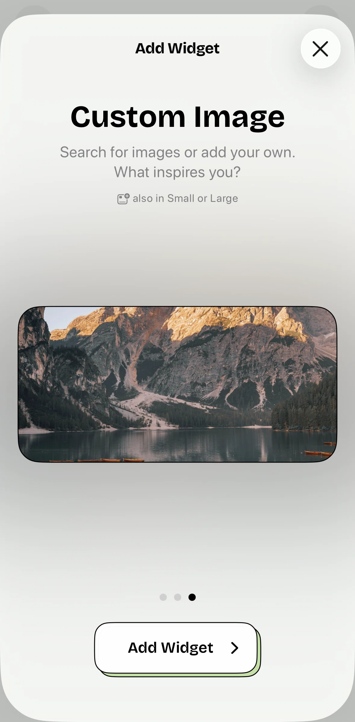 timespent Screen screen in the Adding an image widget flow