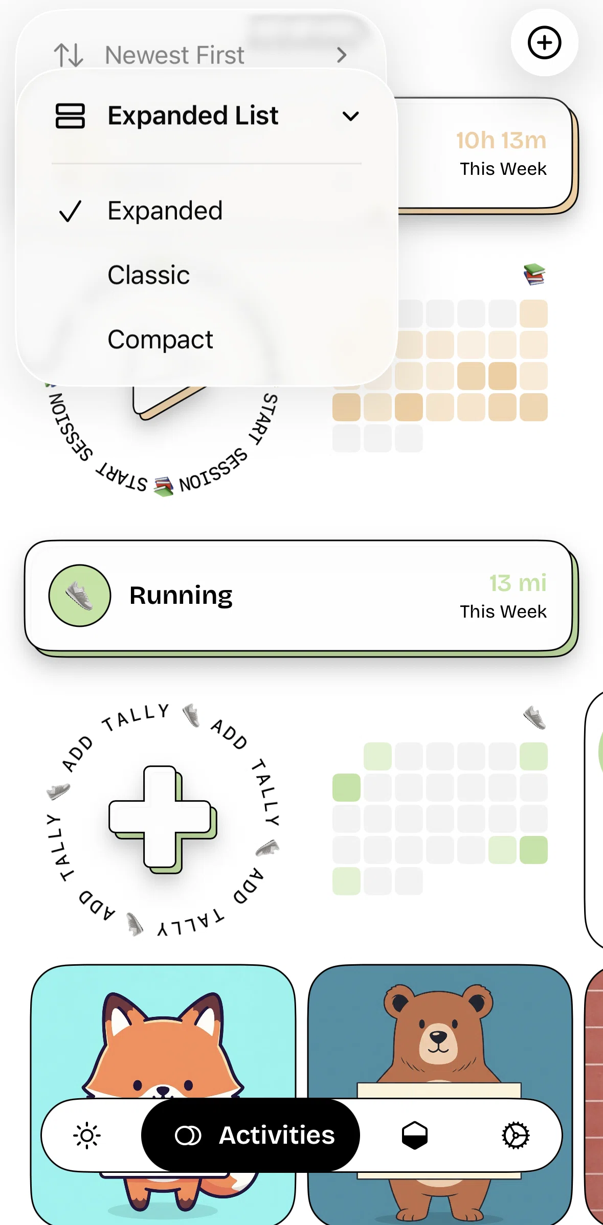 timespent Screen screen in the Switching view to compact list flow