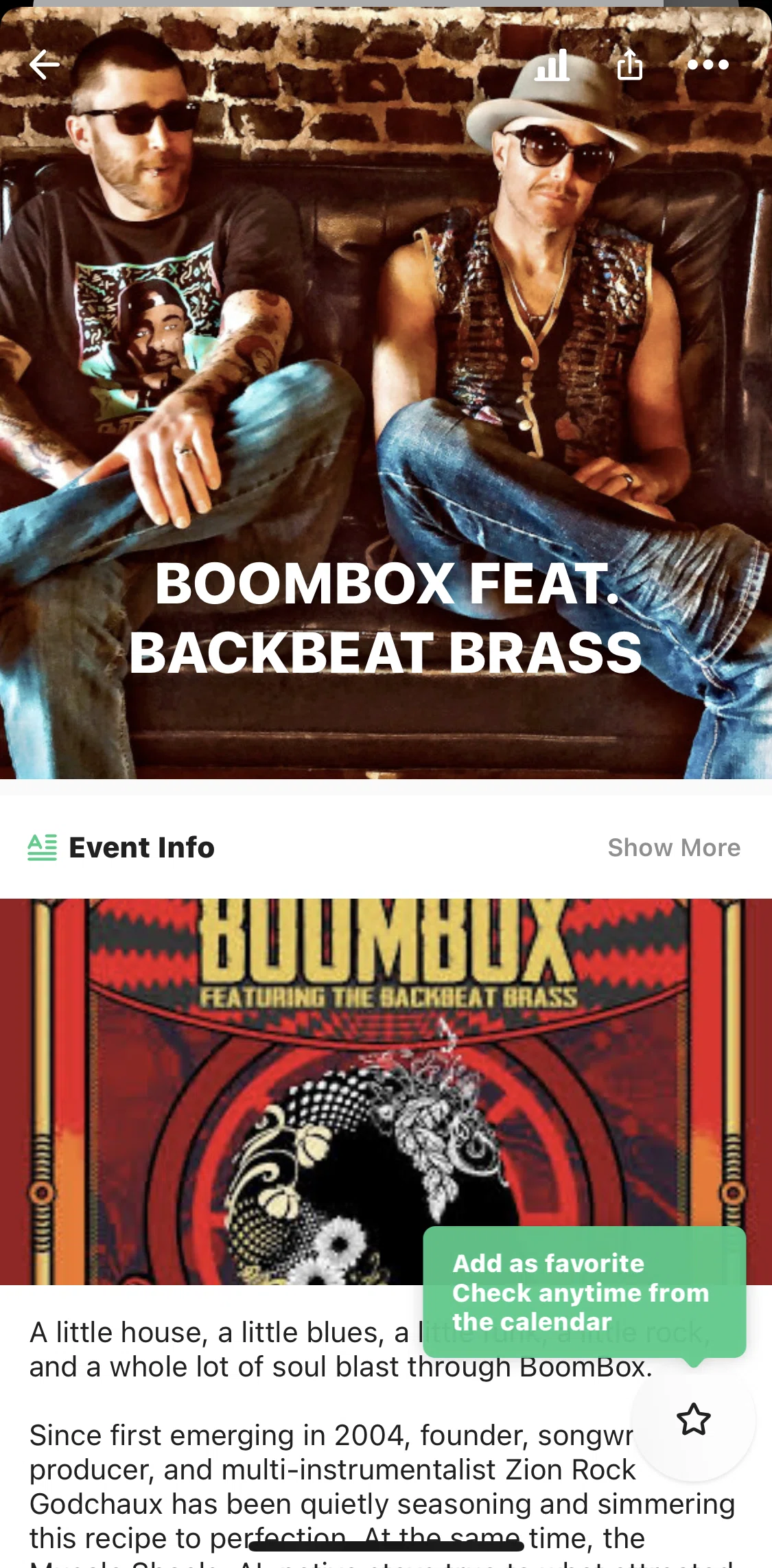 TimeTree Screen screen in the Adding an event as favorite flow