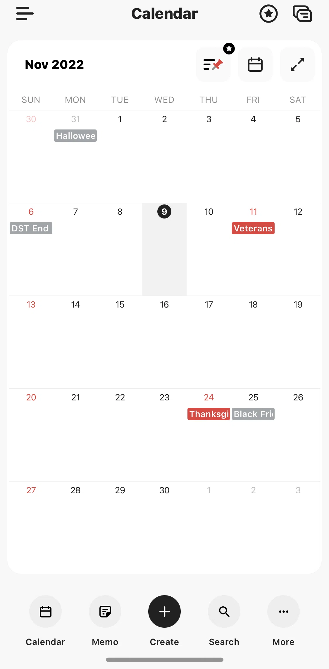 TimeTree Screen screen in the Creating a calendar event flow