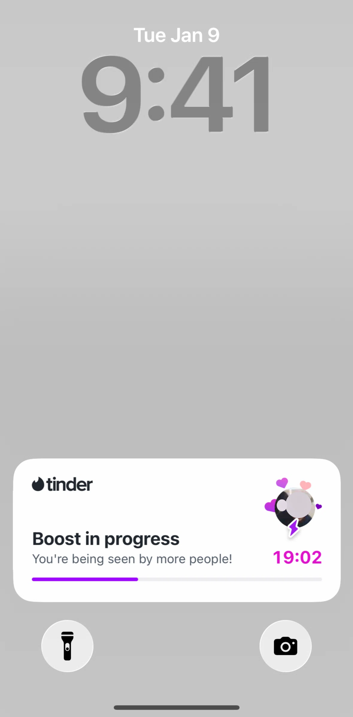 Tinder Screen screen in the Live Activities flow