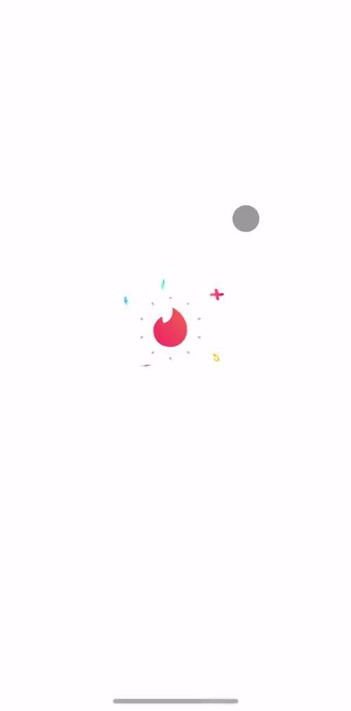 Tinder Splash screen screen in the Onboarding flow