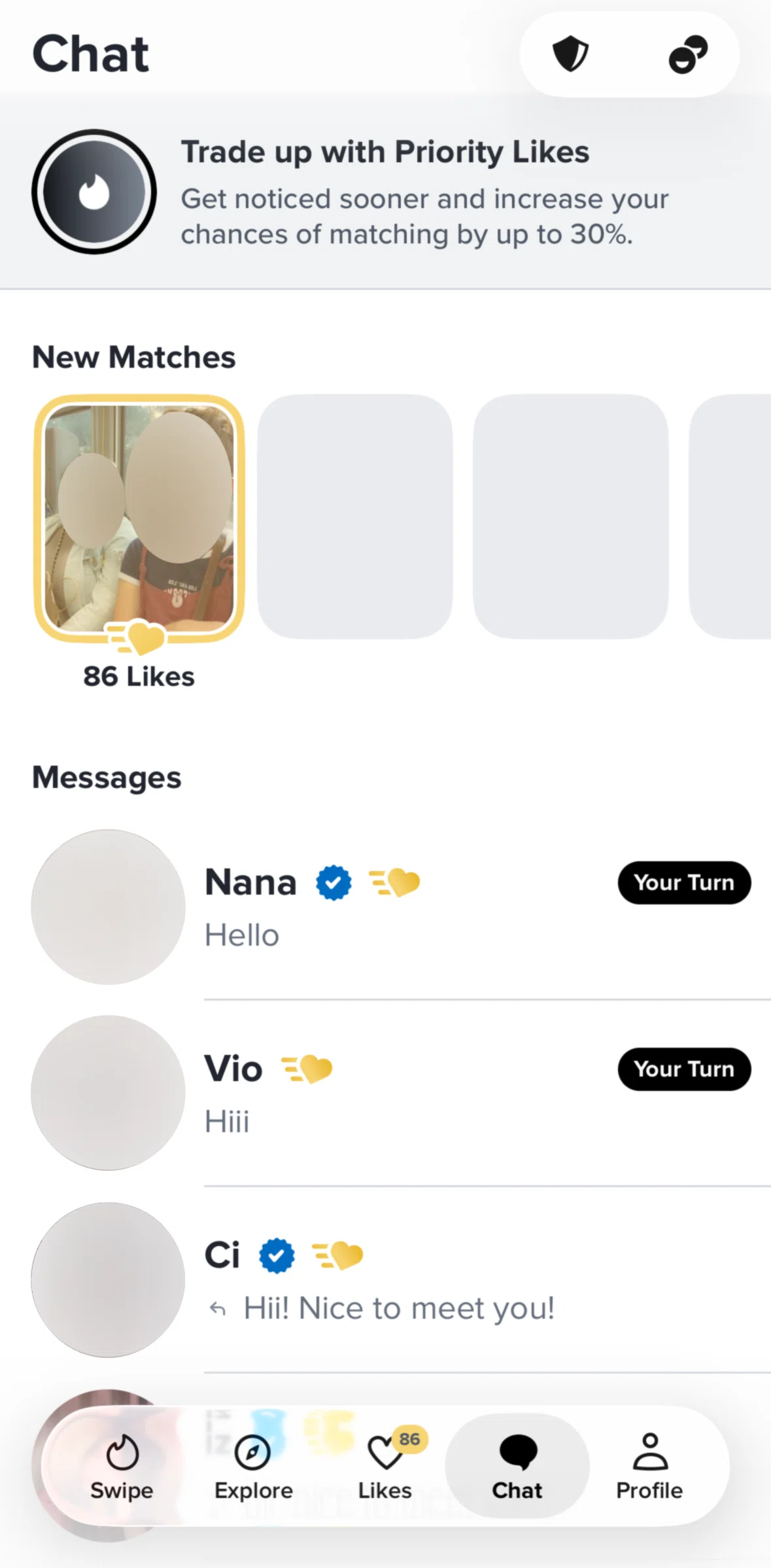 Tinder Screen screen in the Report a user flow
