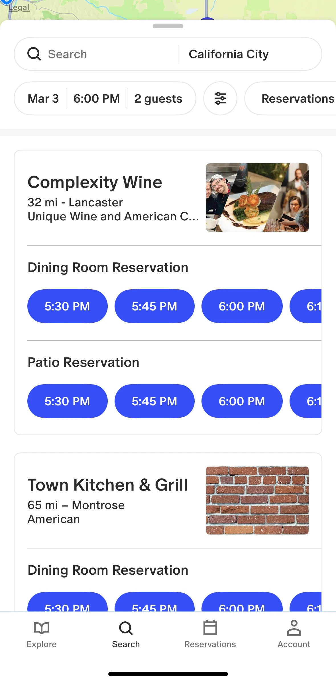 Tock Screen screen in the Filtering experiences flow