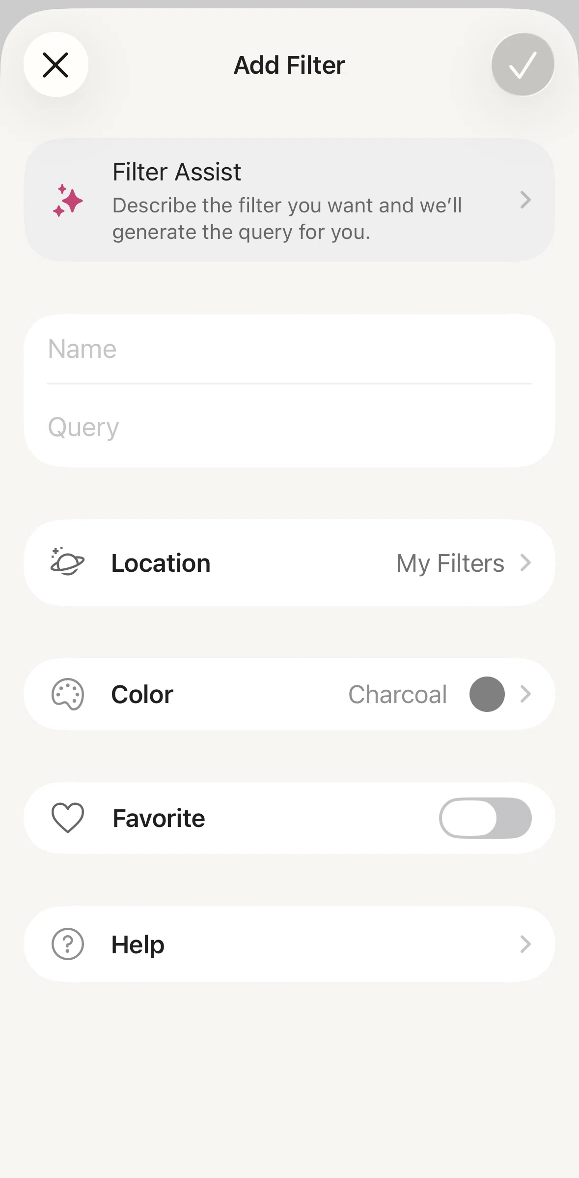 Todoist Screen screen in the Adding a filter (filter assist) flow