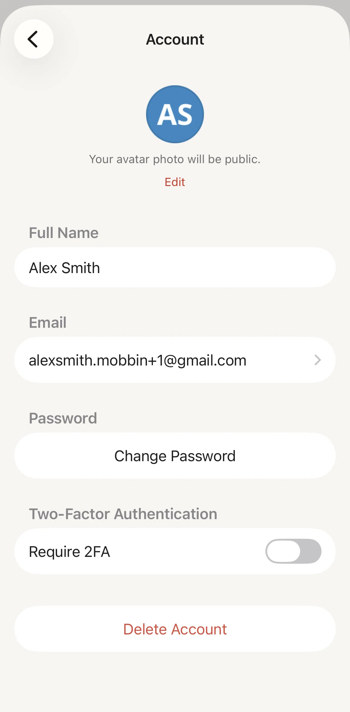 Todoist Screen screen in the Deleting account flow