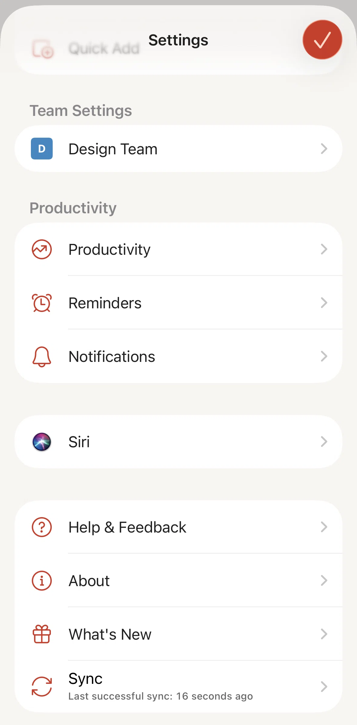 Todoist Screen screen in the Editing days off flow