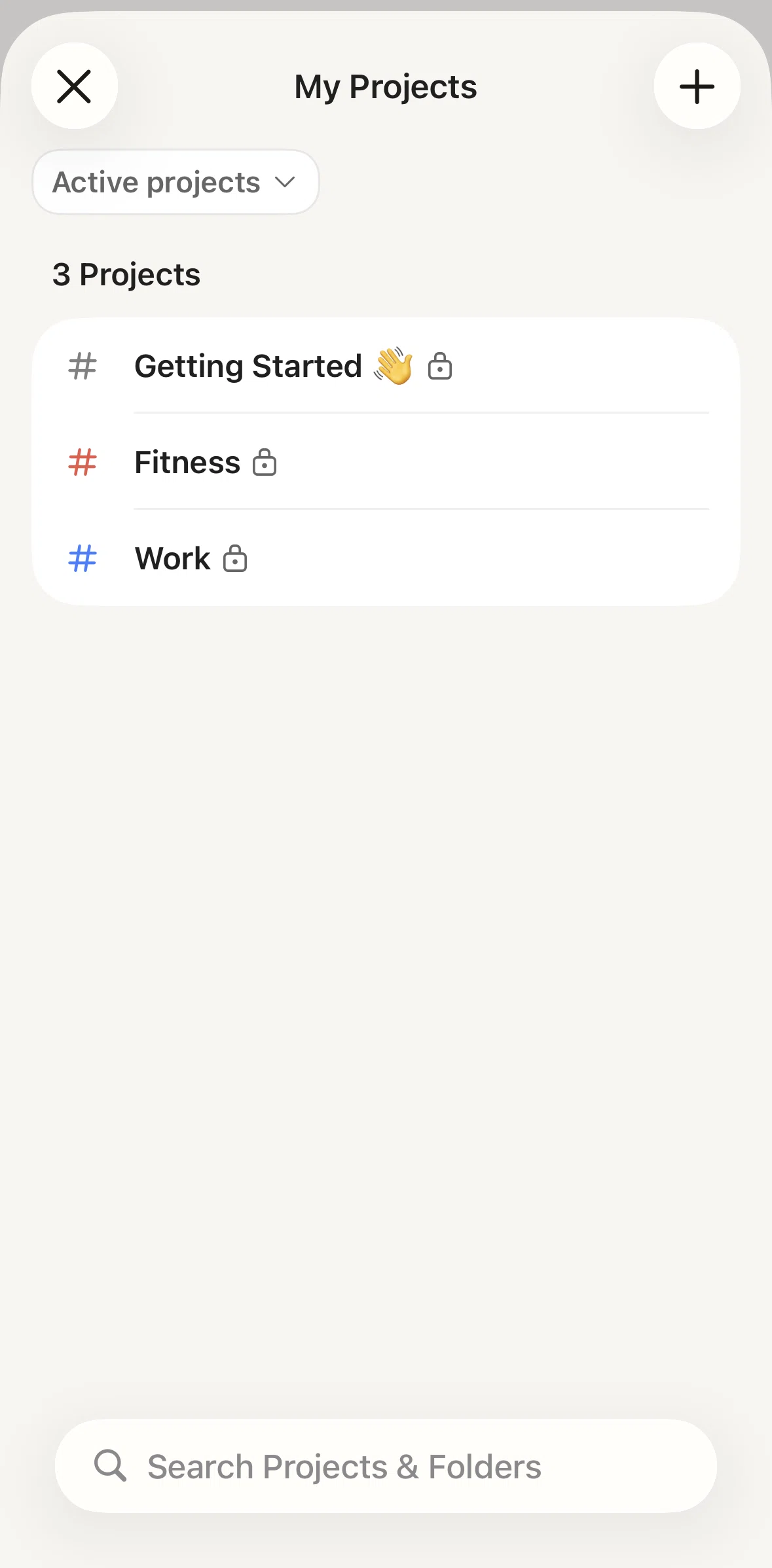 Todoist Screen screen in the Project detail flow
