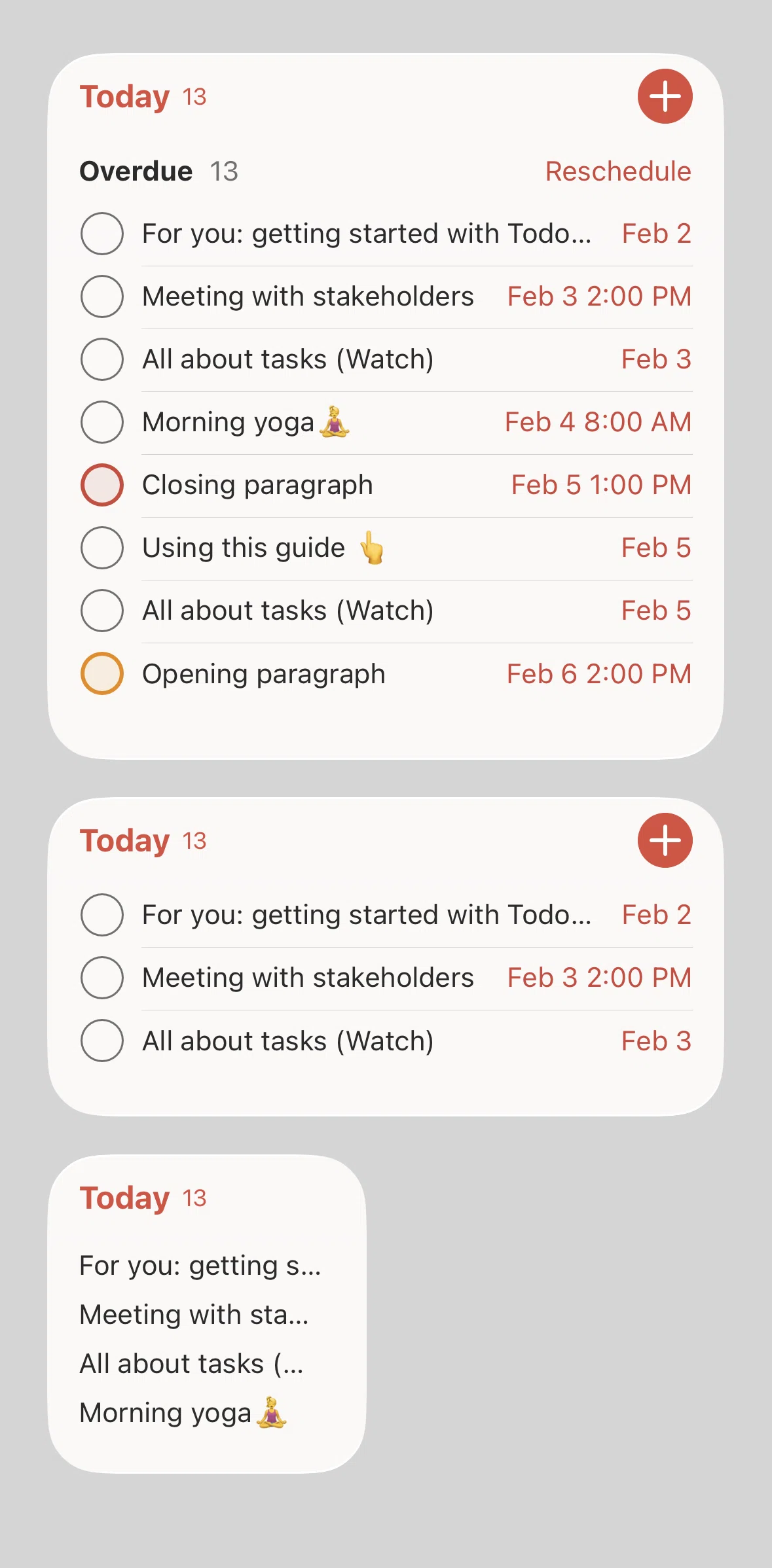 Todoist Screen screen in the Widgets flow