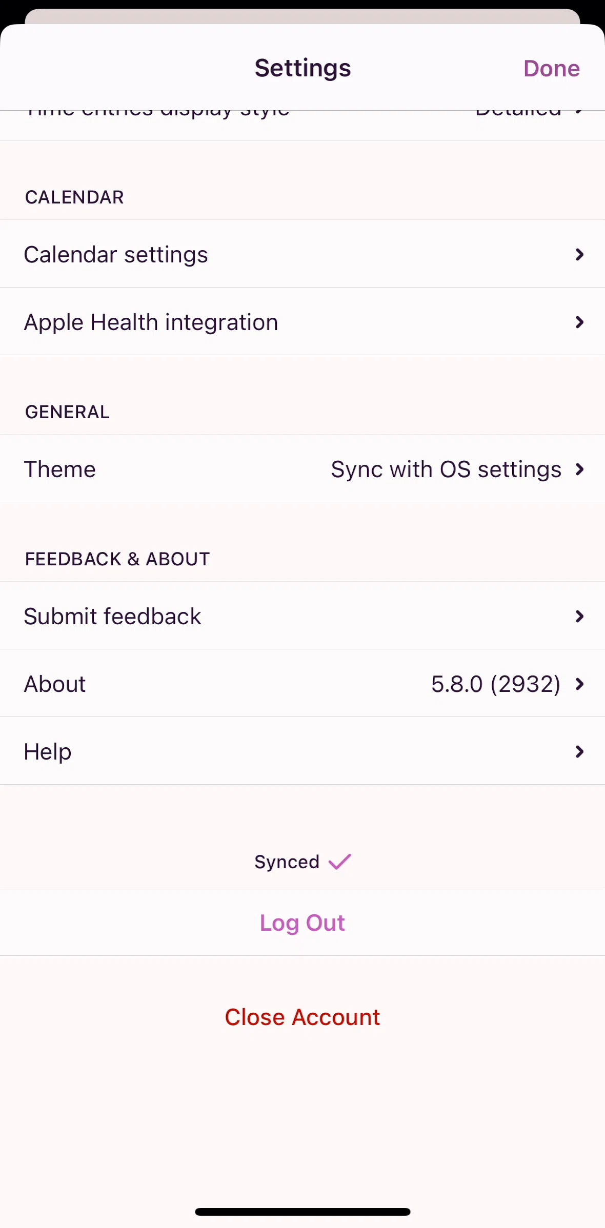 Toggl Track Screen screen in the Help flow